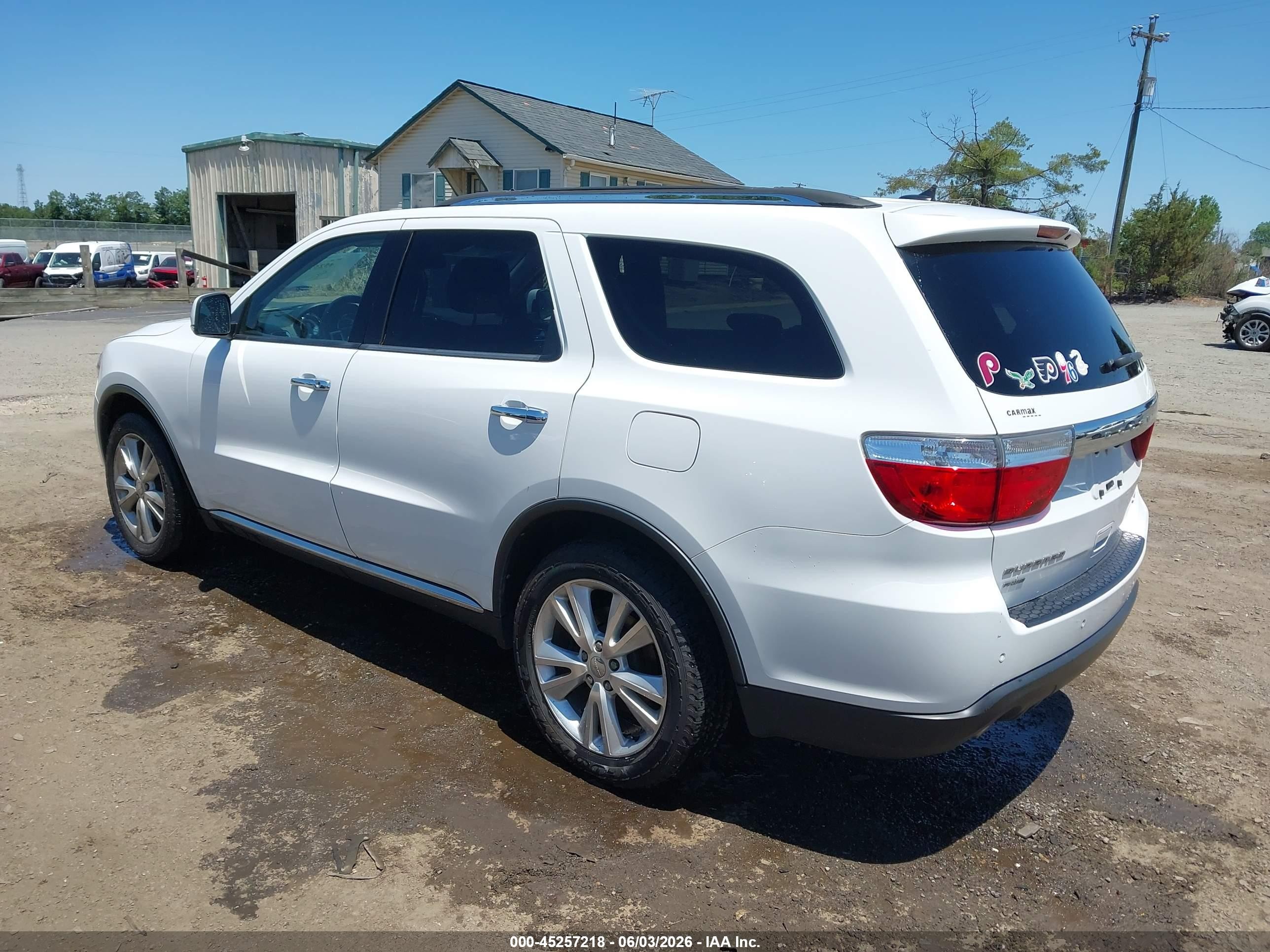 2013 Dodge Durango Crew White vin: 1C4SDJDT0DC658154