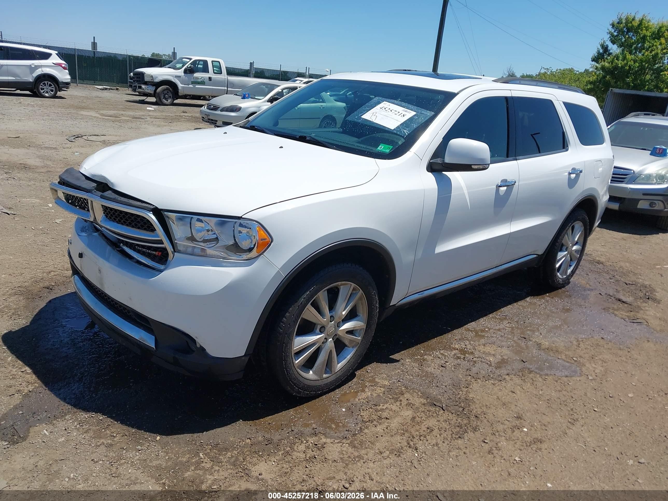 2013 Dodge Durango Crew White vin: 1C4SDJDT0DC658154