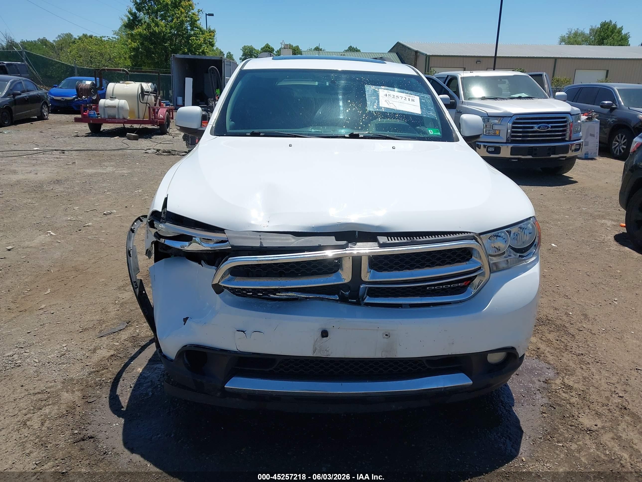2013 Dodge Durango Crew White vin: 1C4SDJDT0DC658154