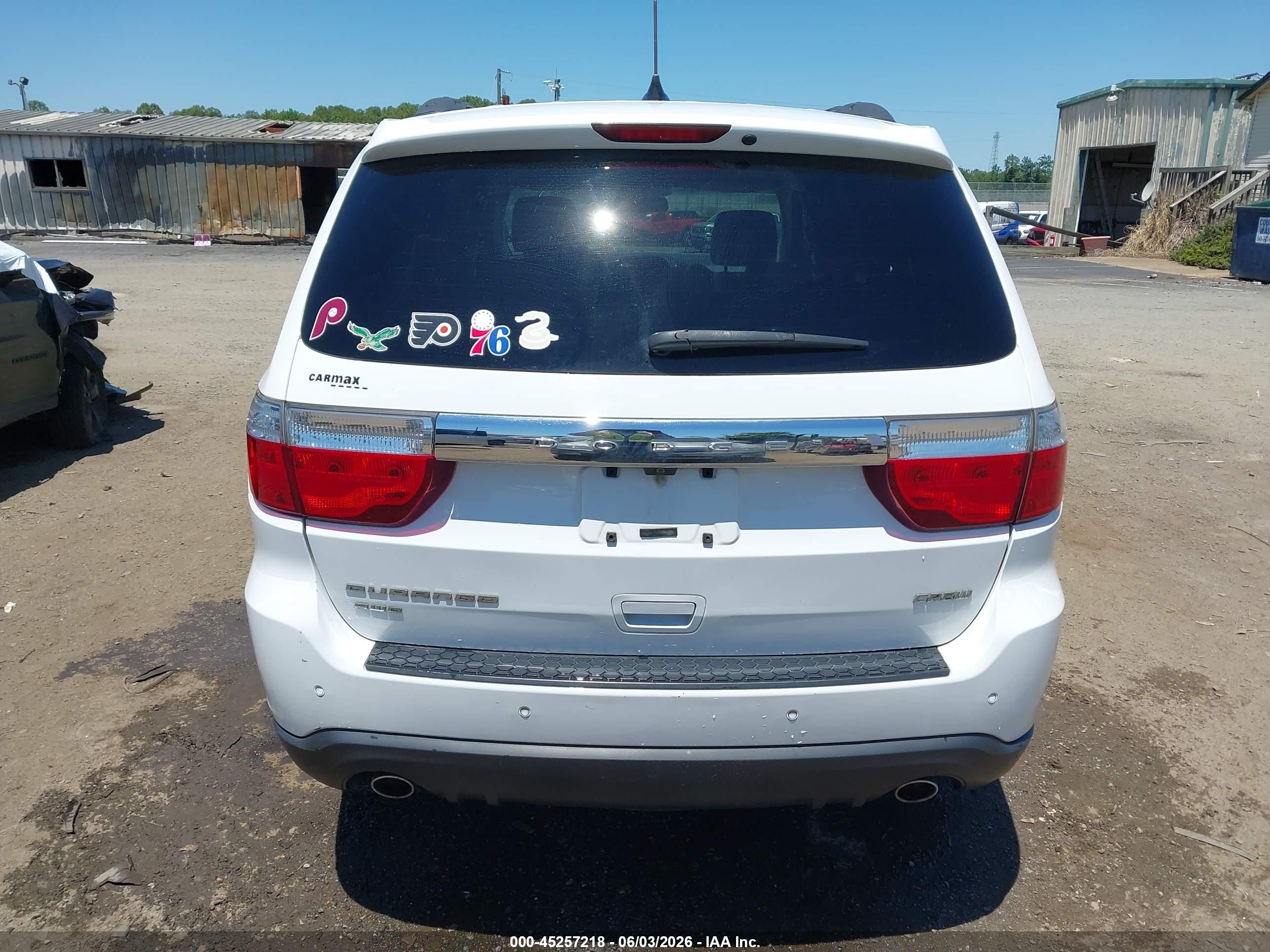 2013 Dodge Durango Crew White vin: 1C4SDJDT0DC658154