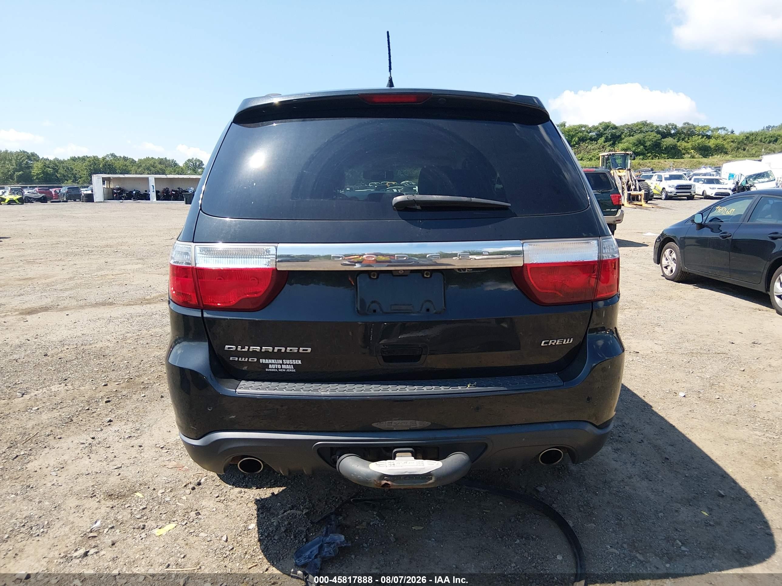 2012 Dodge Durango Crew Черный vin: 1C4SDJDT2CC122207
