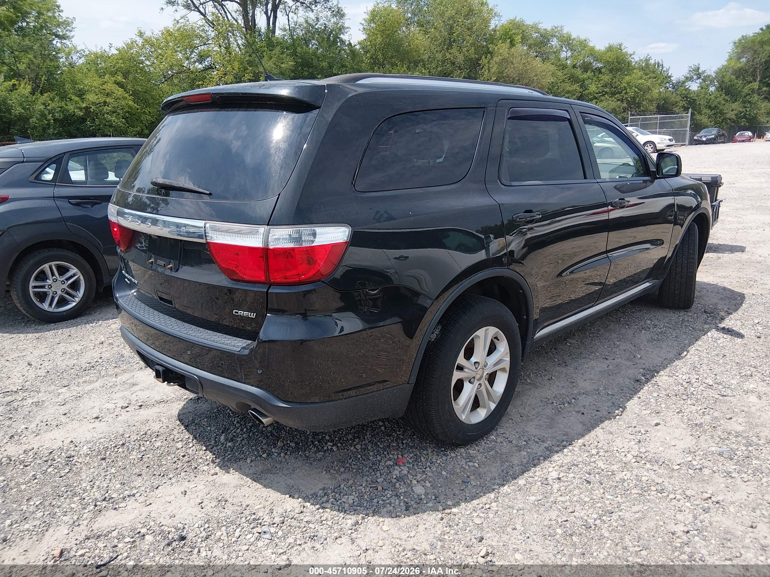 2012 Dodge Durango Crew Black vin: 1C4SDJDT4CC322747