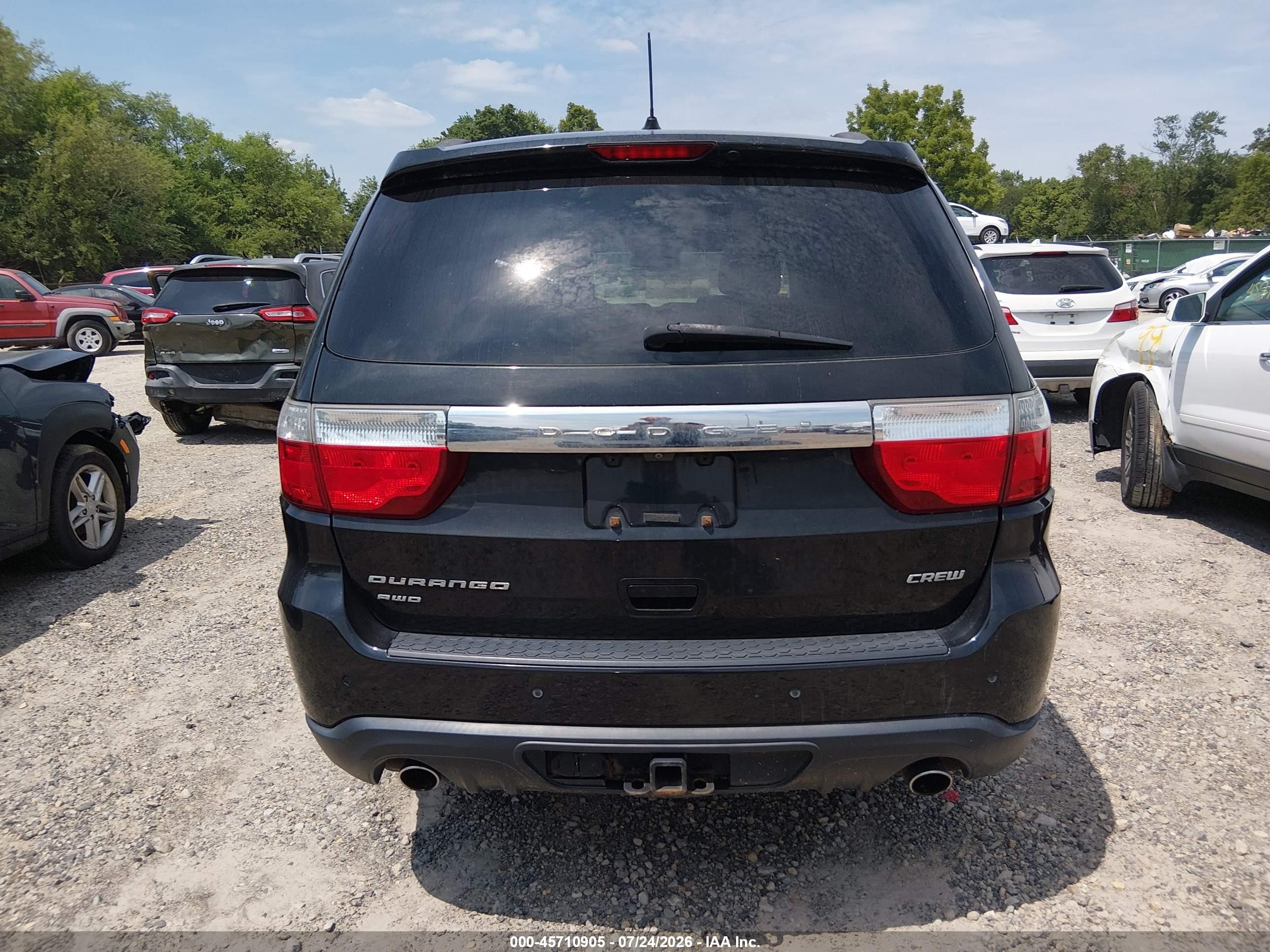 2012 Dodge Durango Crew Black vin: 1C4SDJDT4CC322747