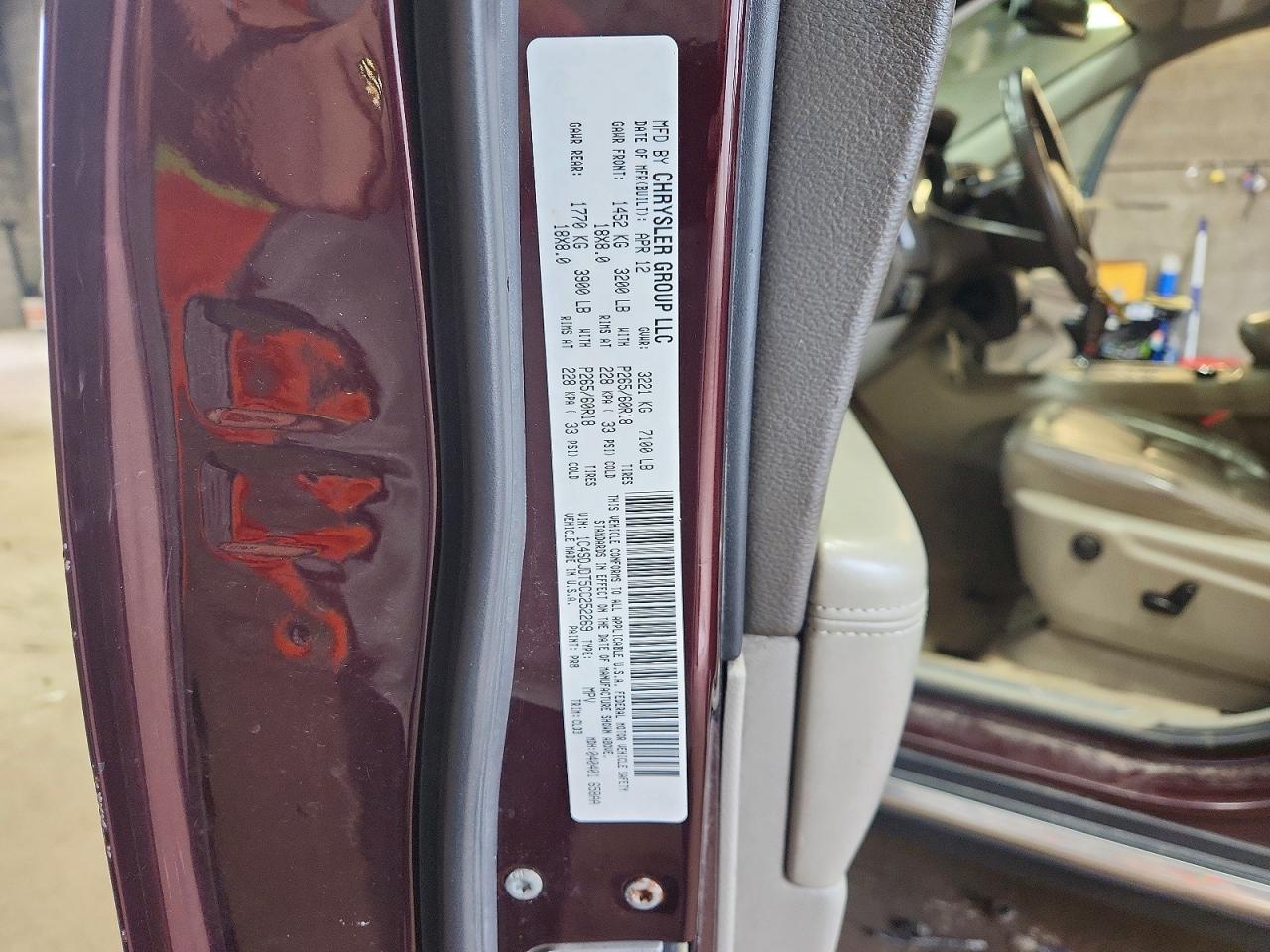 2012 Dodge Durango Crew Burgundy vin: 1C4SDJDT5CC252269