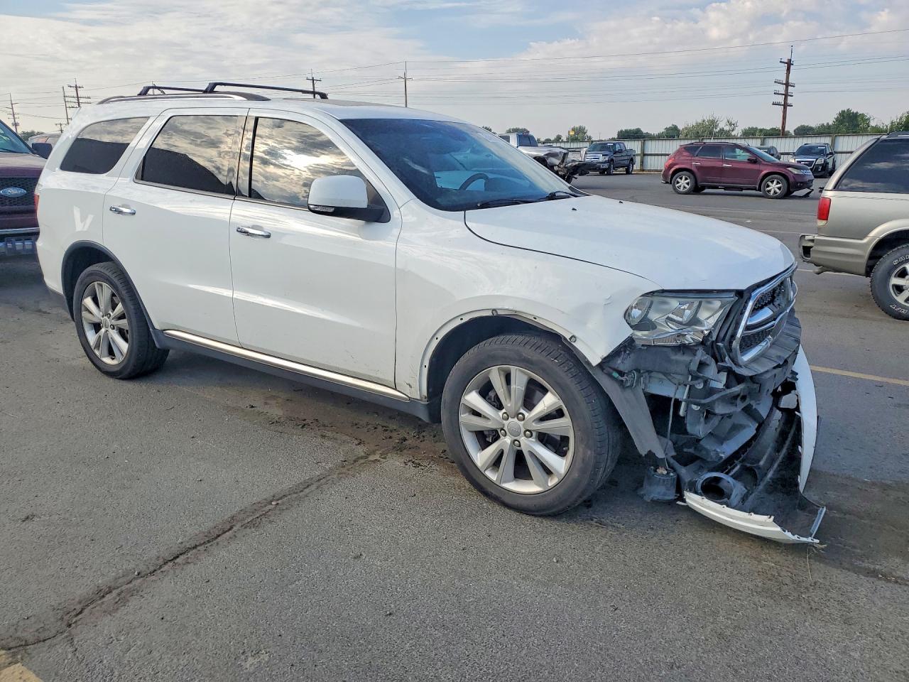 2013 Dodge Durango Crew White vin: 1C4SDJDT7DC590290