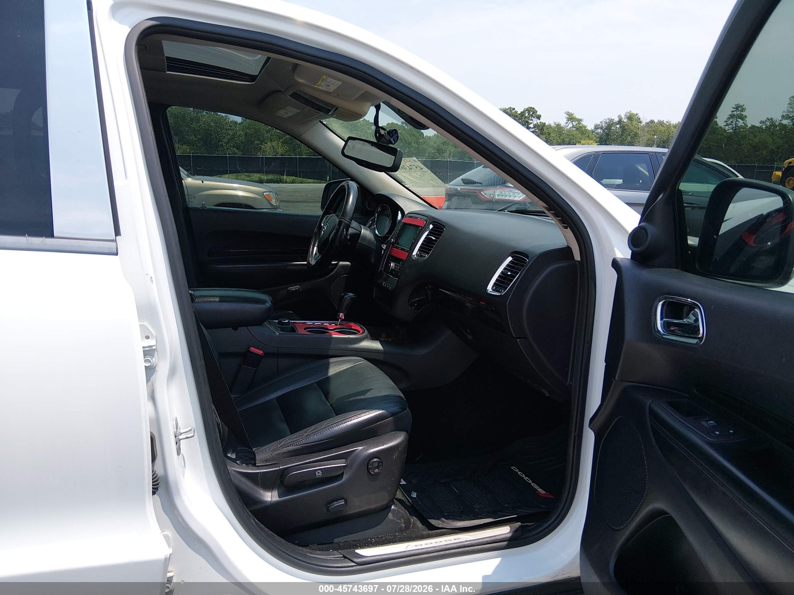 2013 Dodge Durango Crew White vin: 1C4SDJDT7DC659026