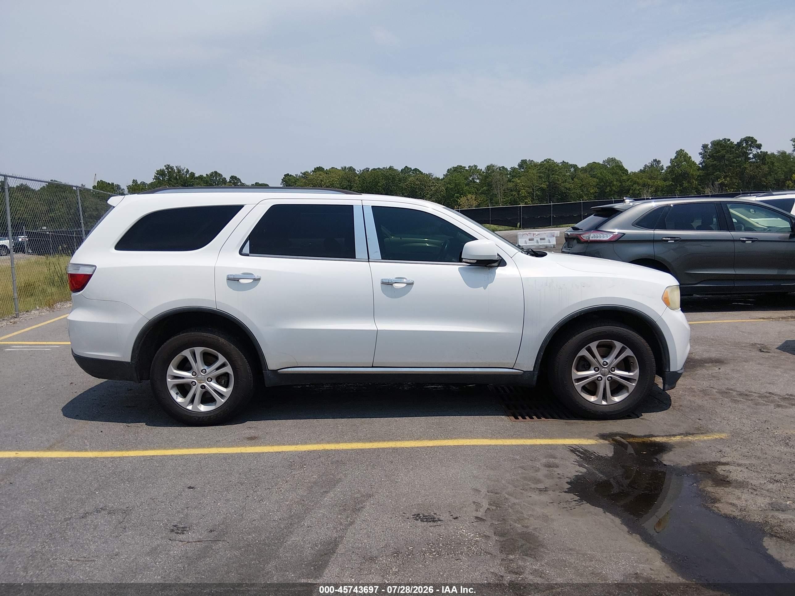 2013 Dodge Durango Crew White vin: 1C4SDJDT7DC659026
