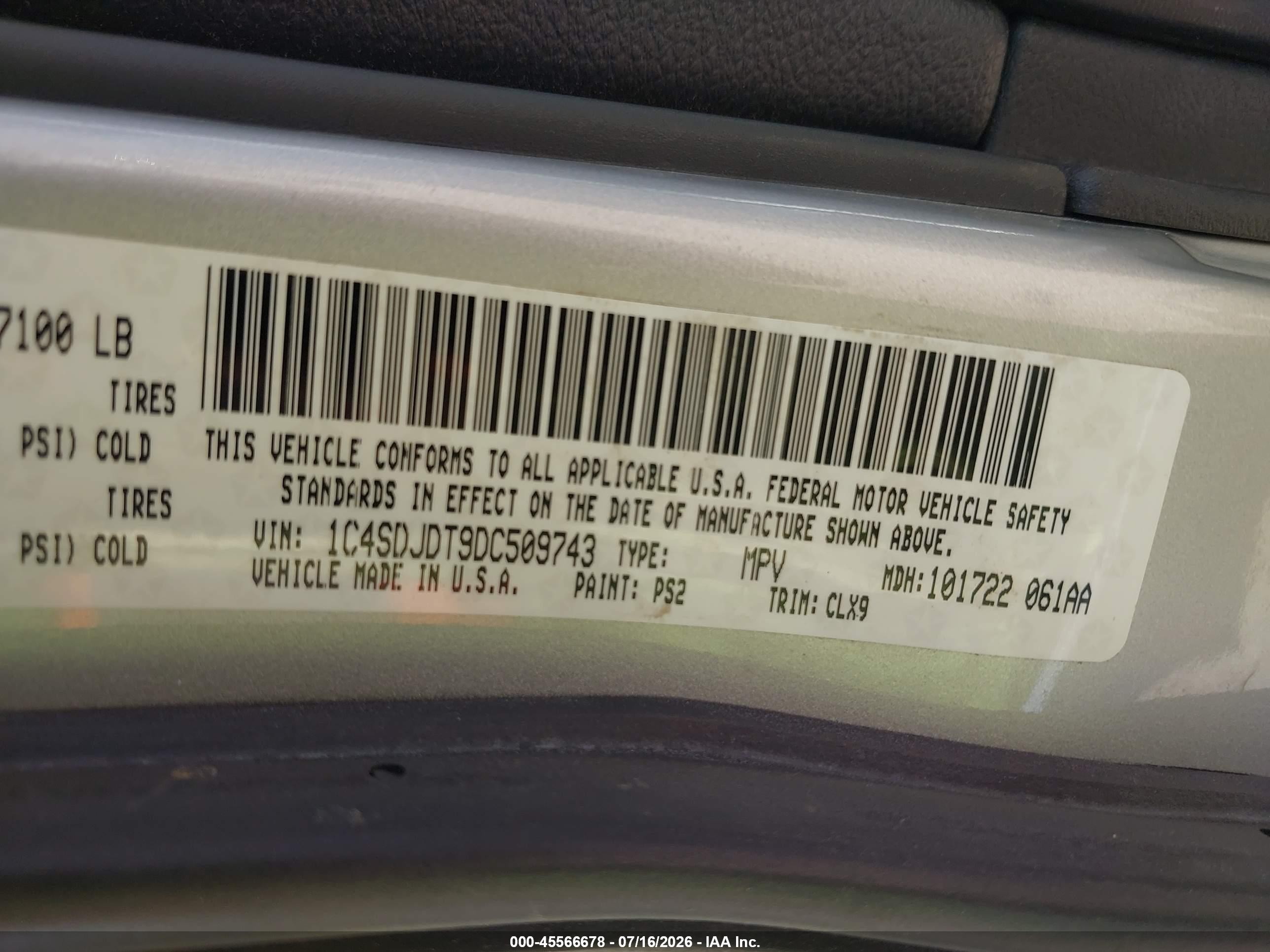 2013 Dodge Durango Crew Silver vin: 1C4SDJDT9DC509743
