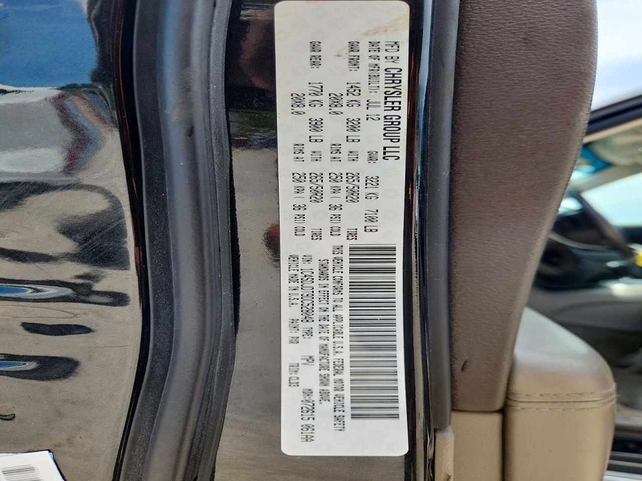 2013 Dodge Durango Crew Black vin: 1C4SDJDT9DC528048