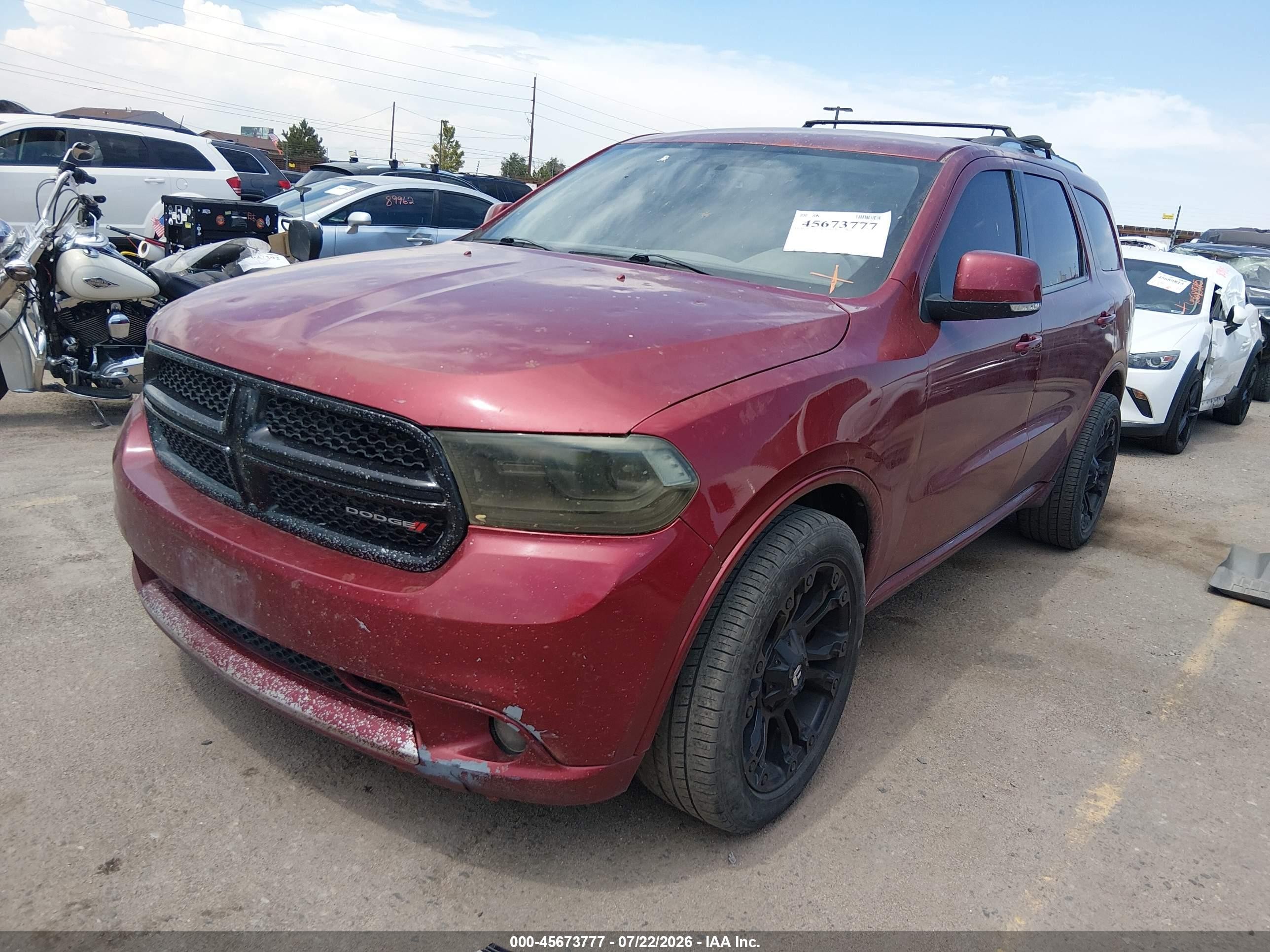 2013 Dodge Durango Crew Burgundy vin: 1C4SDJDTXDC614436