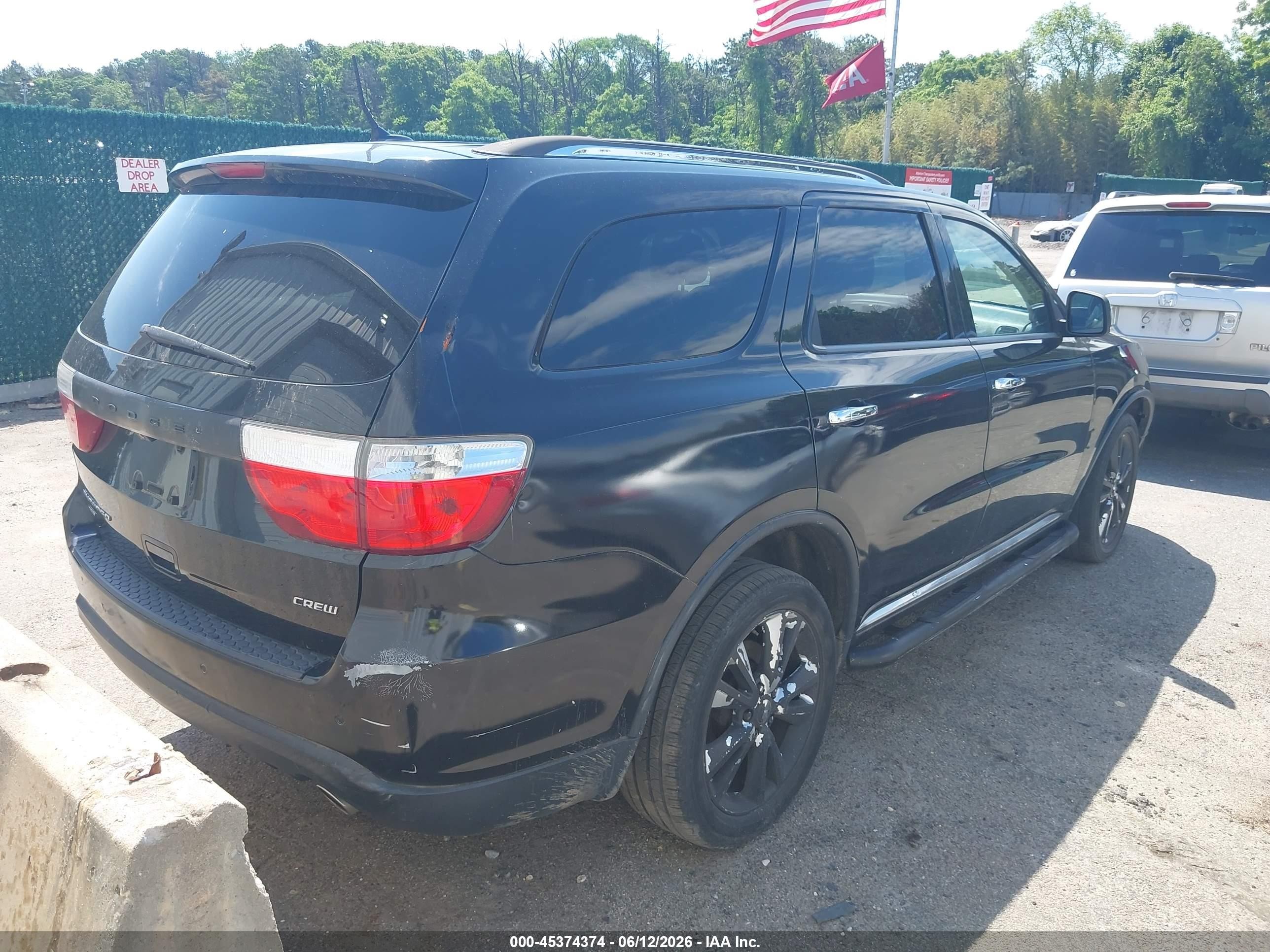 2013 Dodge Durango Crew Black vin: 1C4SDJDTXDC689945