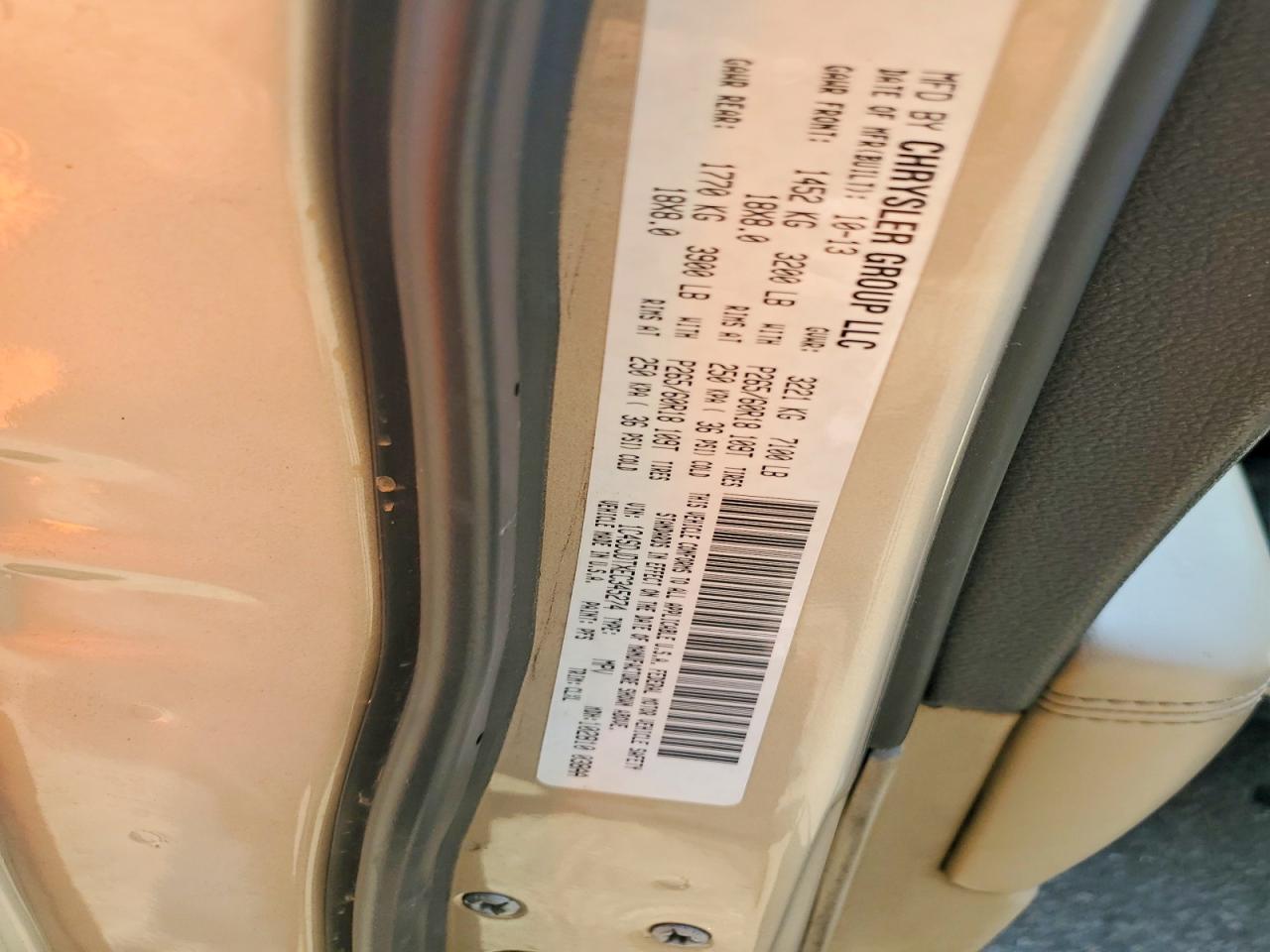 2014 Dodge Durango Limited Tan vin: 1C4SDJDTXEC345274