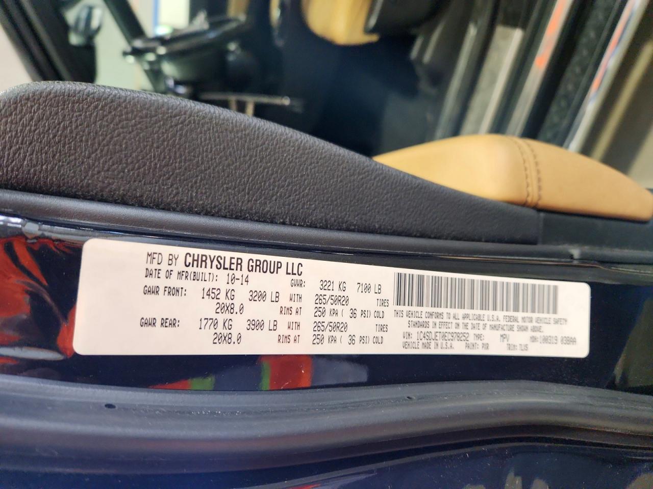 2014 Dodge Durango Citadel Black vin: 1C4SDJET0EC978252