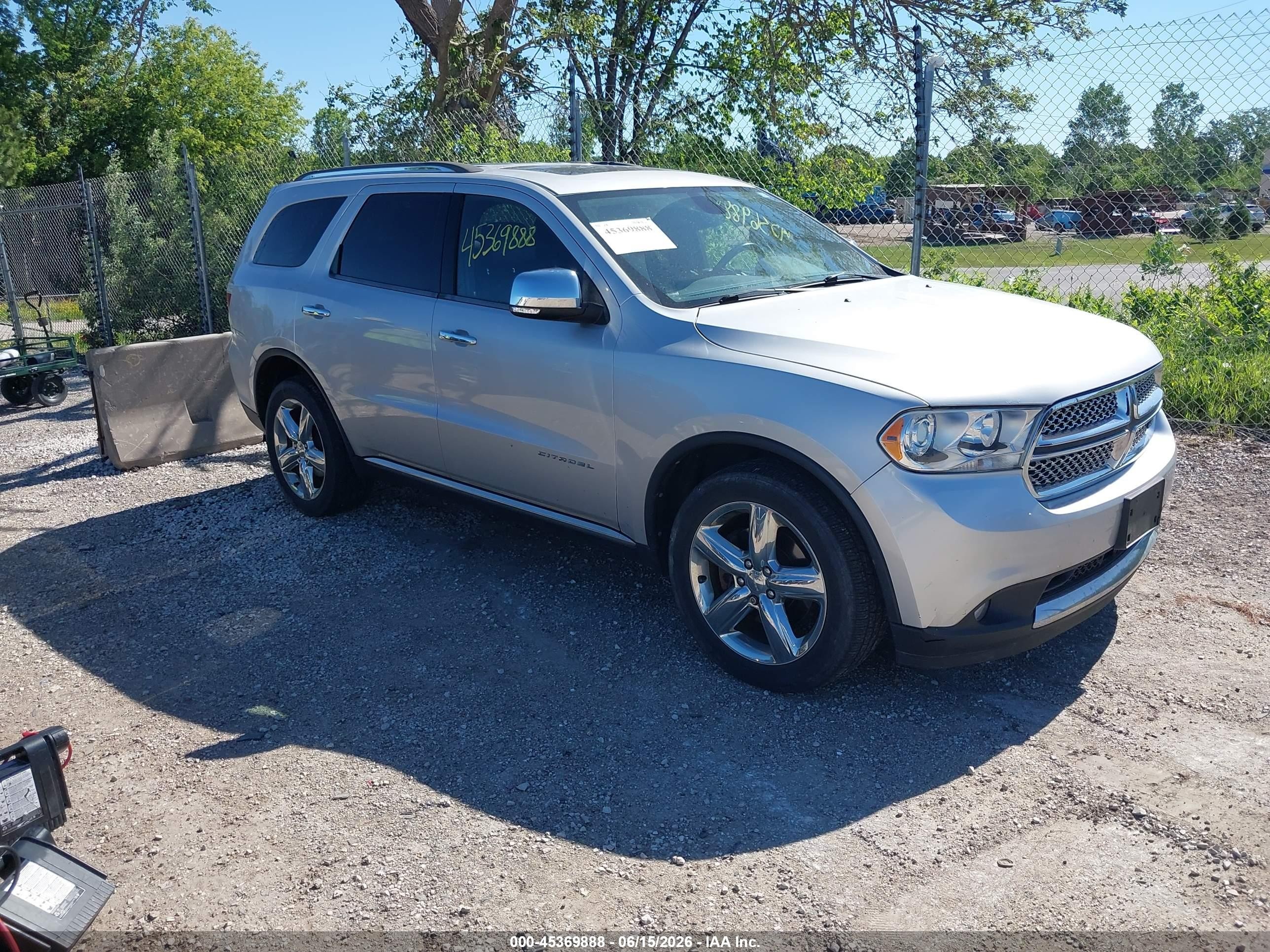 2012 Dodge Durango Citadel Silver vin: 1C4SDJET1CC322946