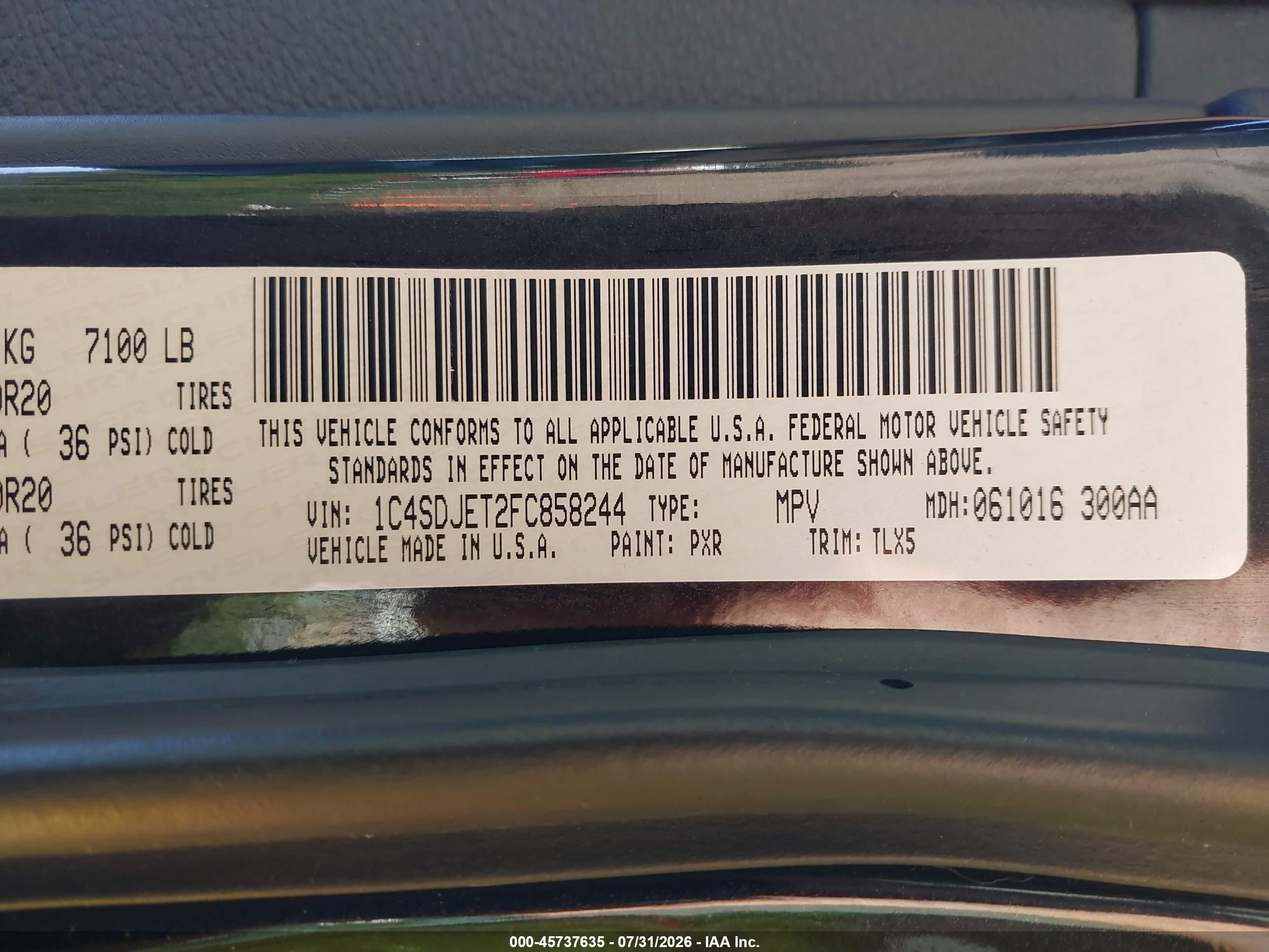 2015 Dodge Durango Citadel Черный vin: 1C4SDJET2FC858244
