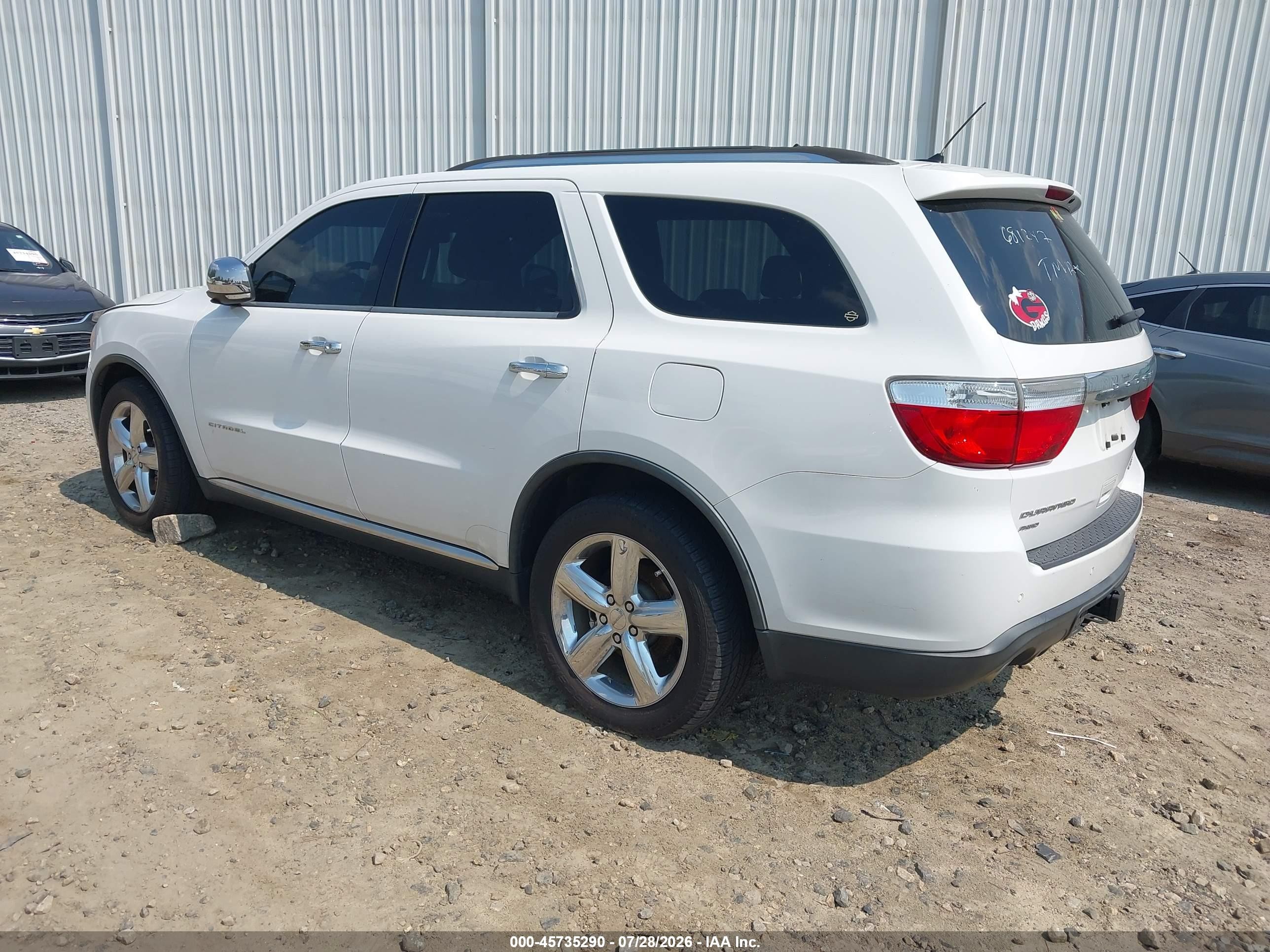2013 Dodge Durango Citadel White vin: 1C4SDJET3DC681247