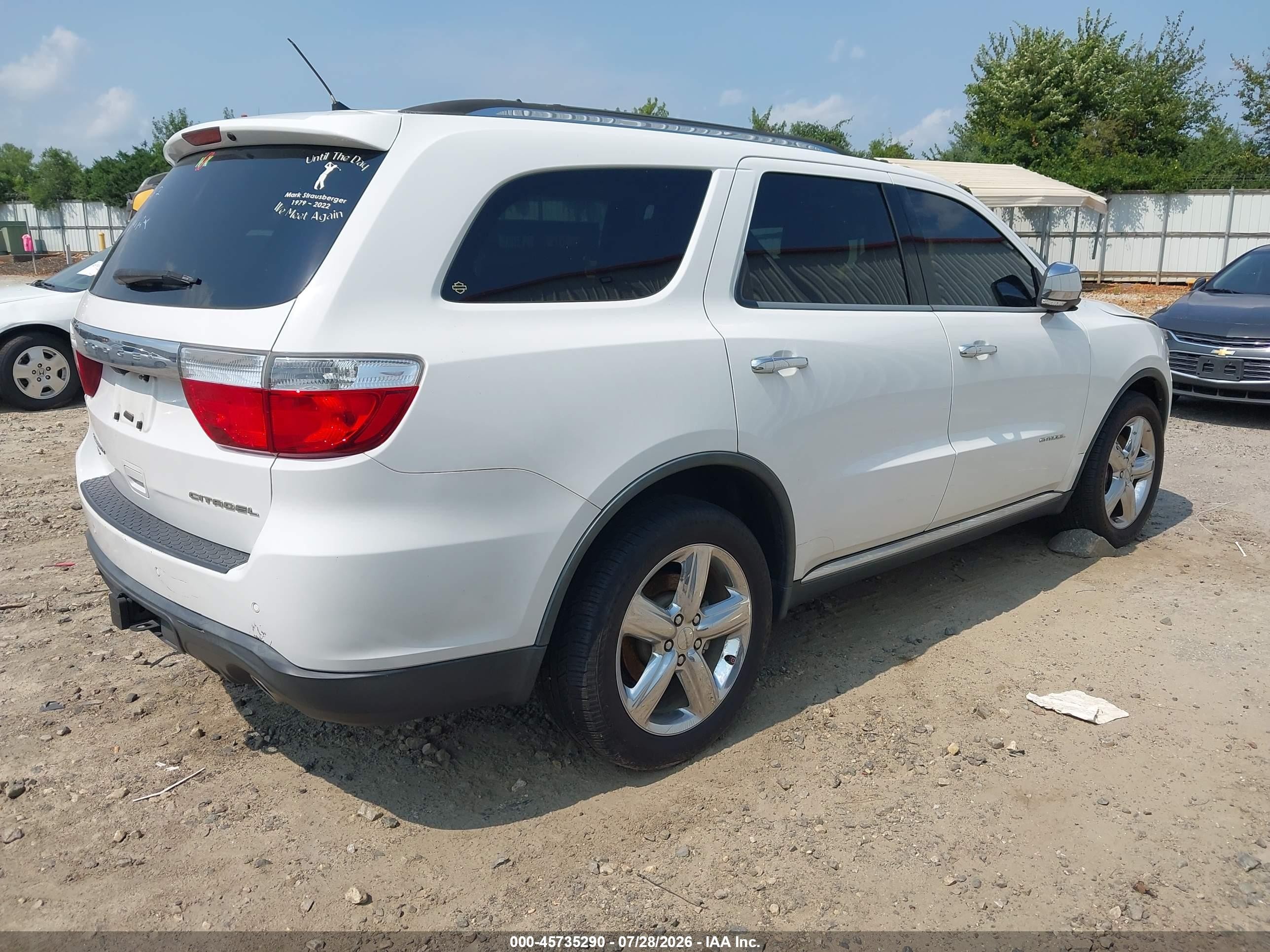 2013 Dodge Durango Citadel White vin: 1C4SDJET3DC681247