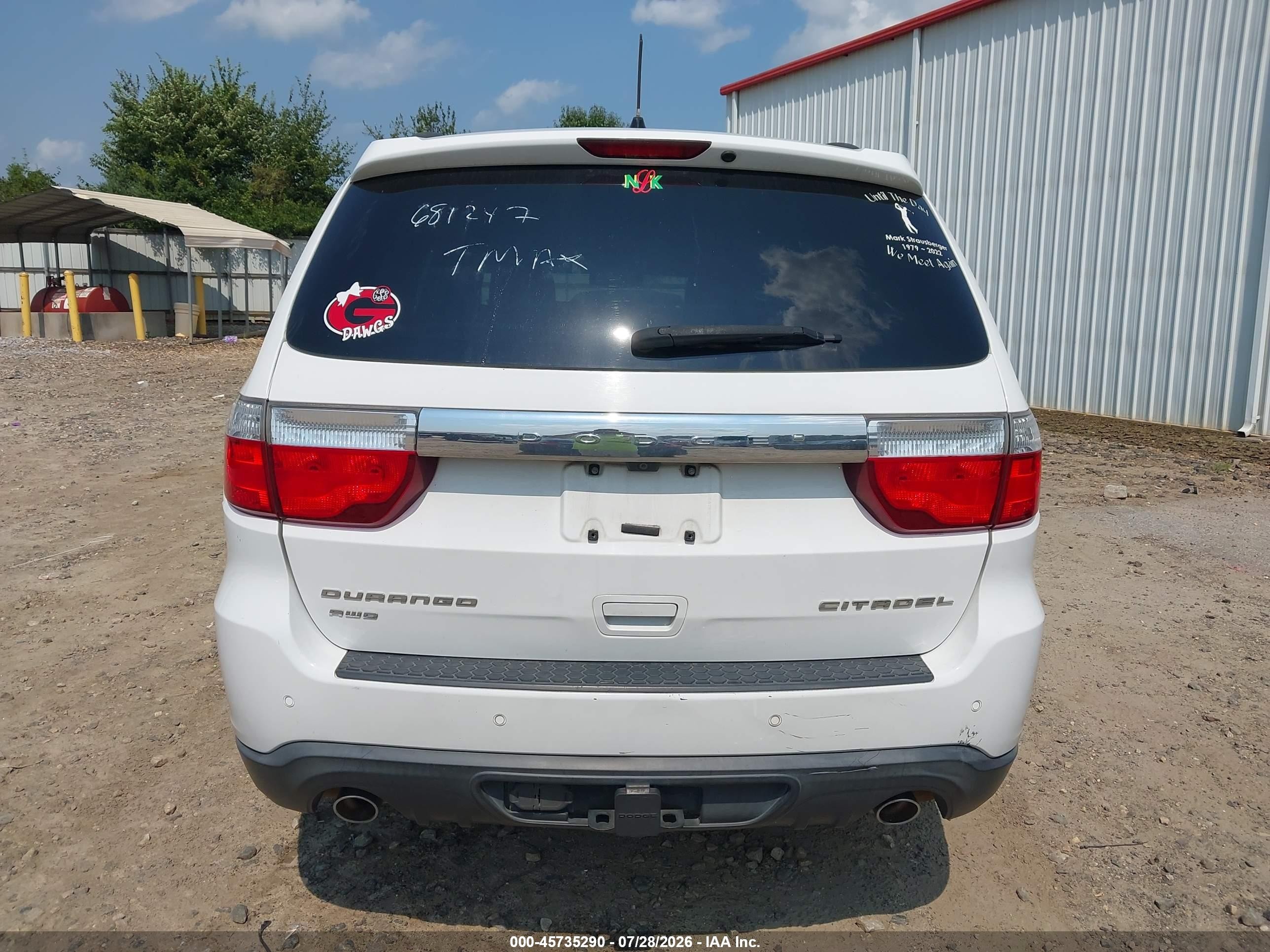 2013 Dodge Durango Citadel White vin: 1C4SDJET3DC681247