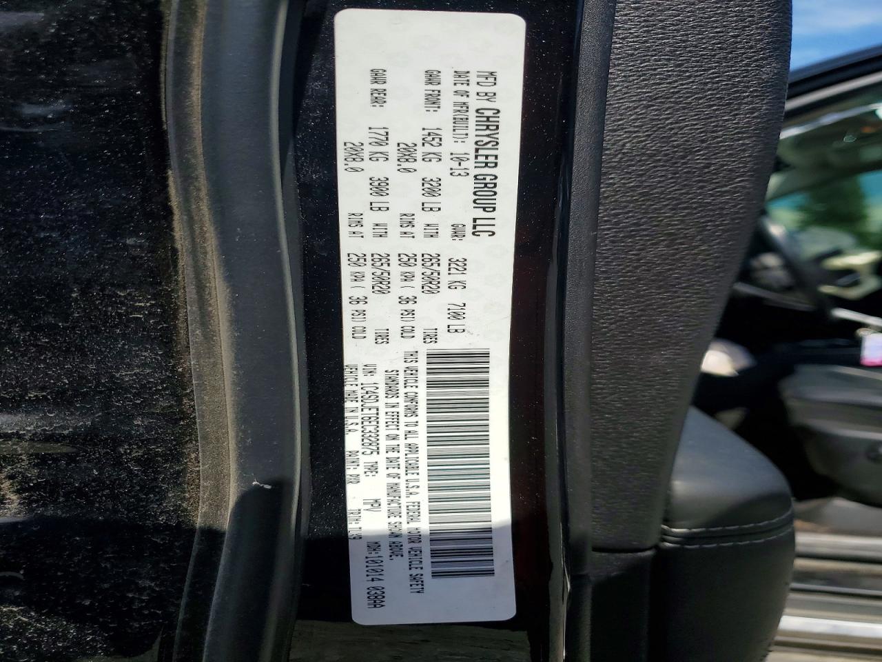 2014 Dodge Durango Citadel Black vin: 1C4SDJET6EC332875