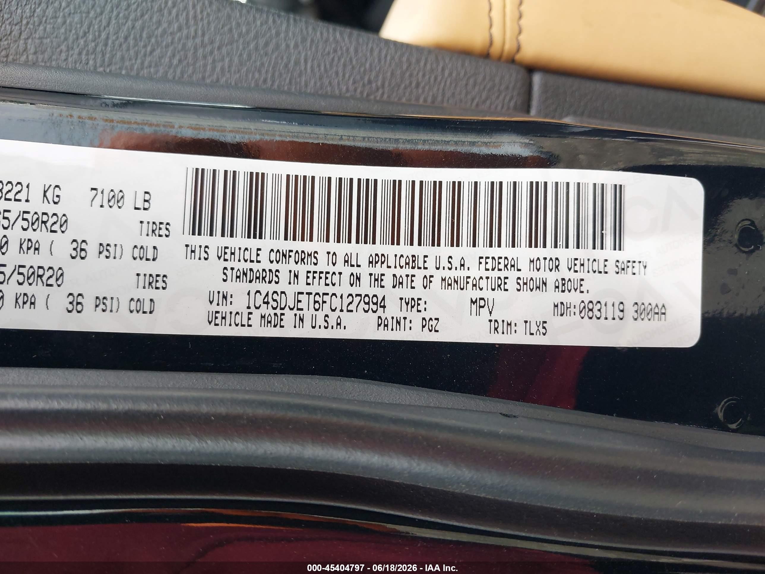 2015 Dodge Durango Citadel Black vin: 1C4SDJET6FC127994