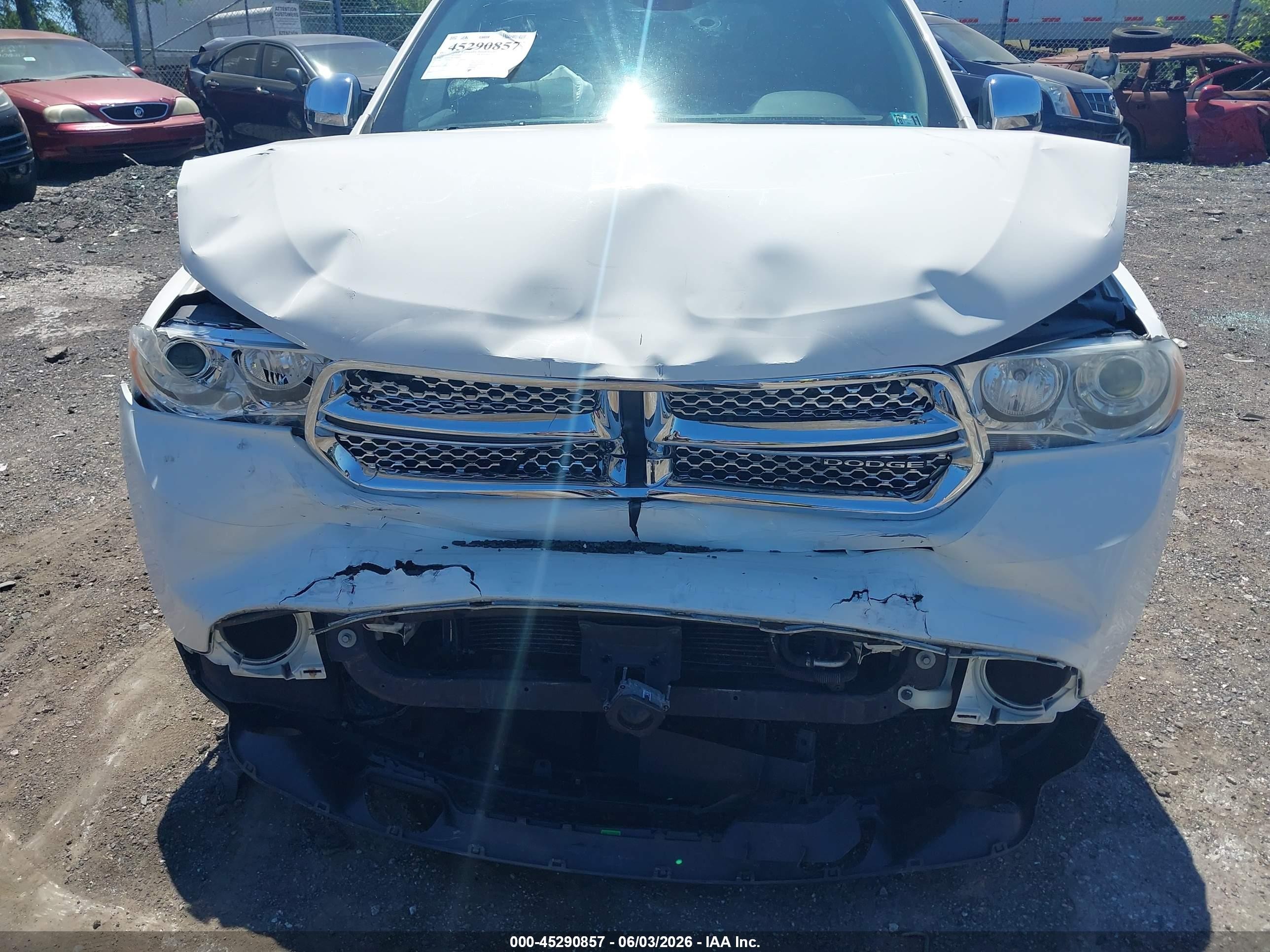 2012 Dodge Durango Citadel White vin: 1C4SDJET8CC130844