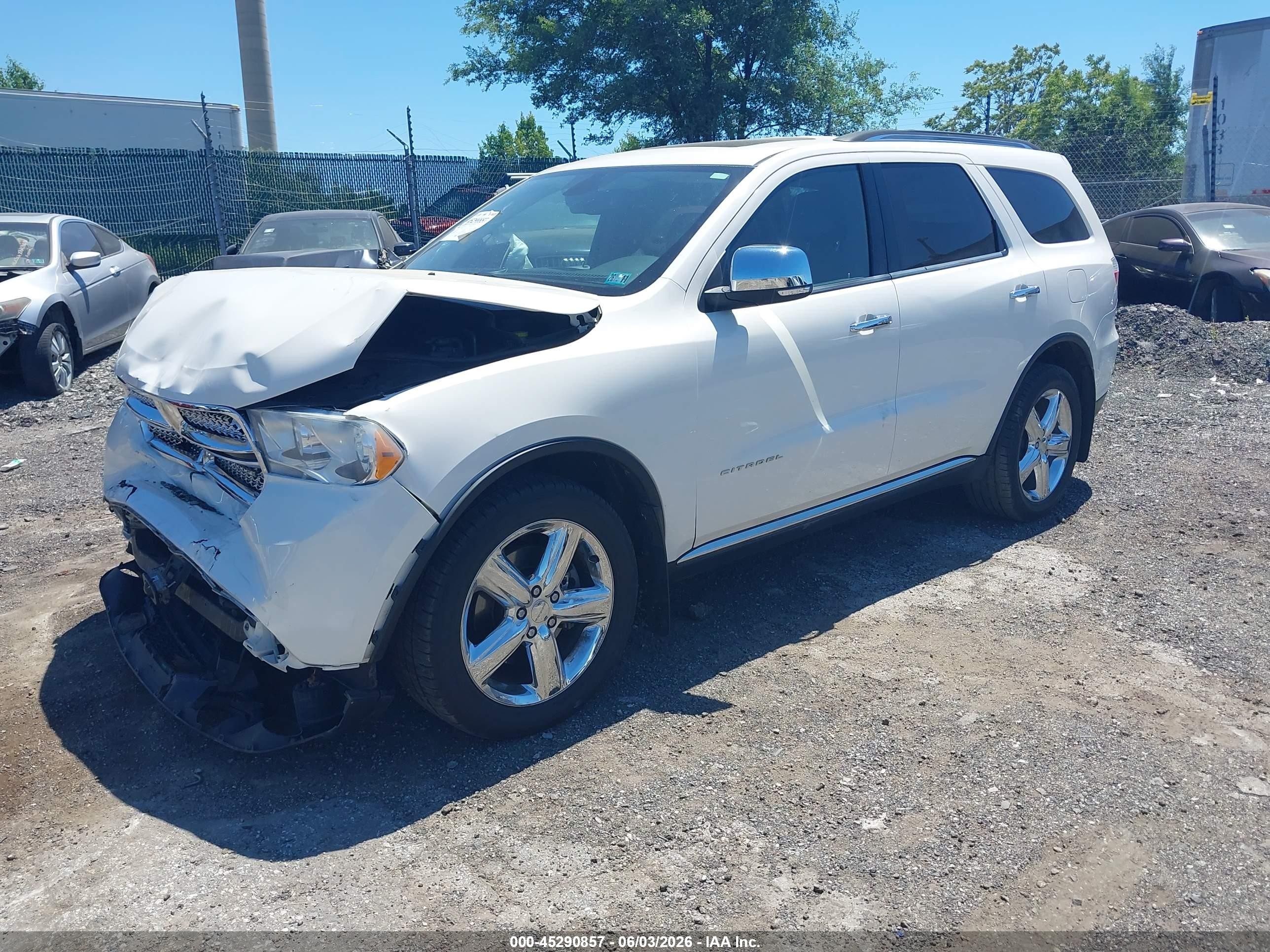 2012 Dodge Durango Citadel White vin: 1C4SDJET8CC130844