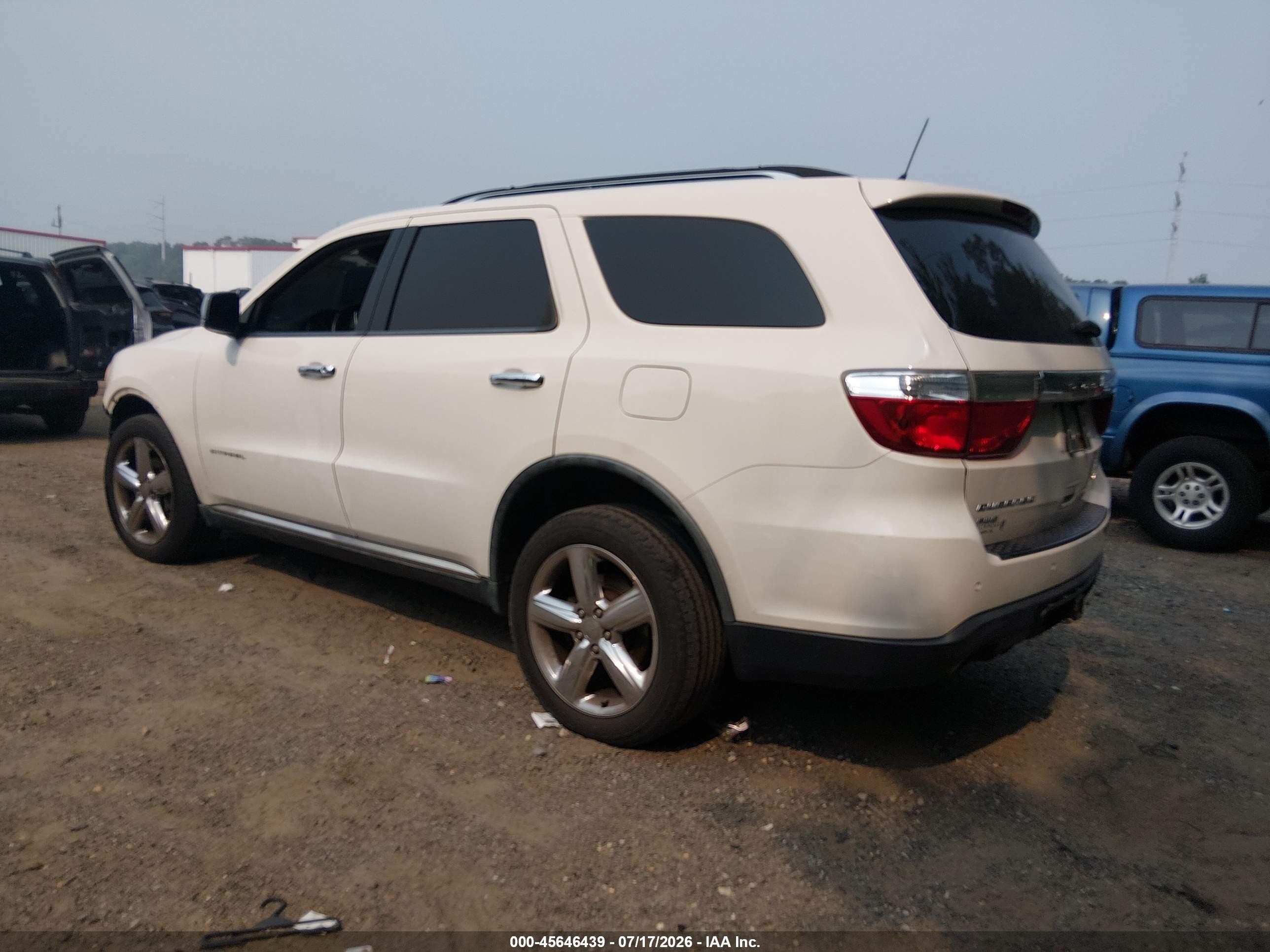 2012 Dodge Durango Citadel White vin: 1C4SDJET8CC144064