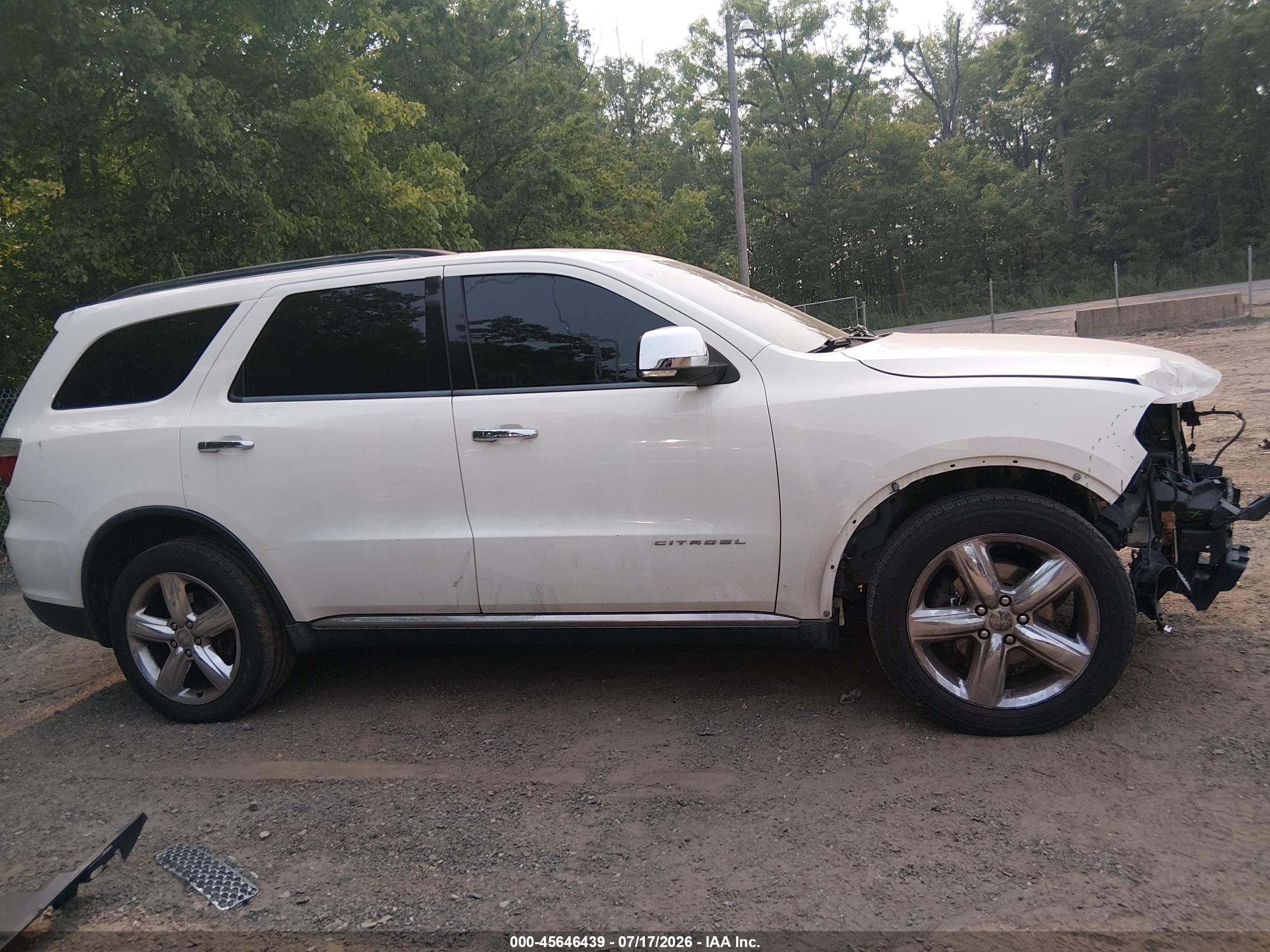 2012 Dodge Durango Citadel White vin: 1C4SDJET8CC144064