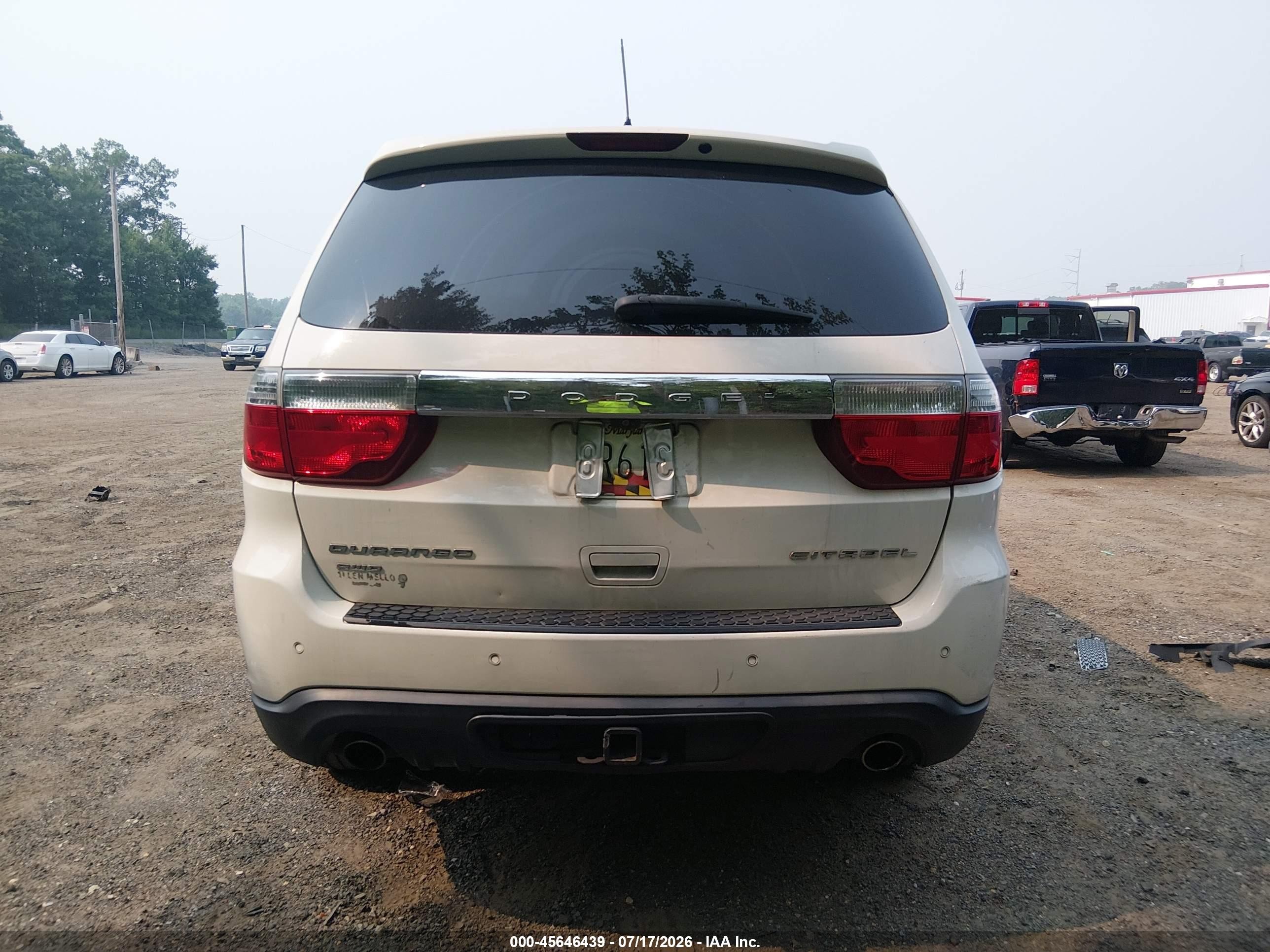 2012 Dodge Durango Citadel White vin: 1C4SDJET8CC144064