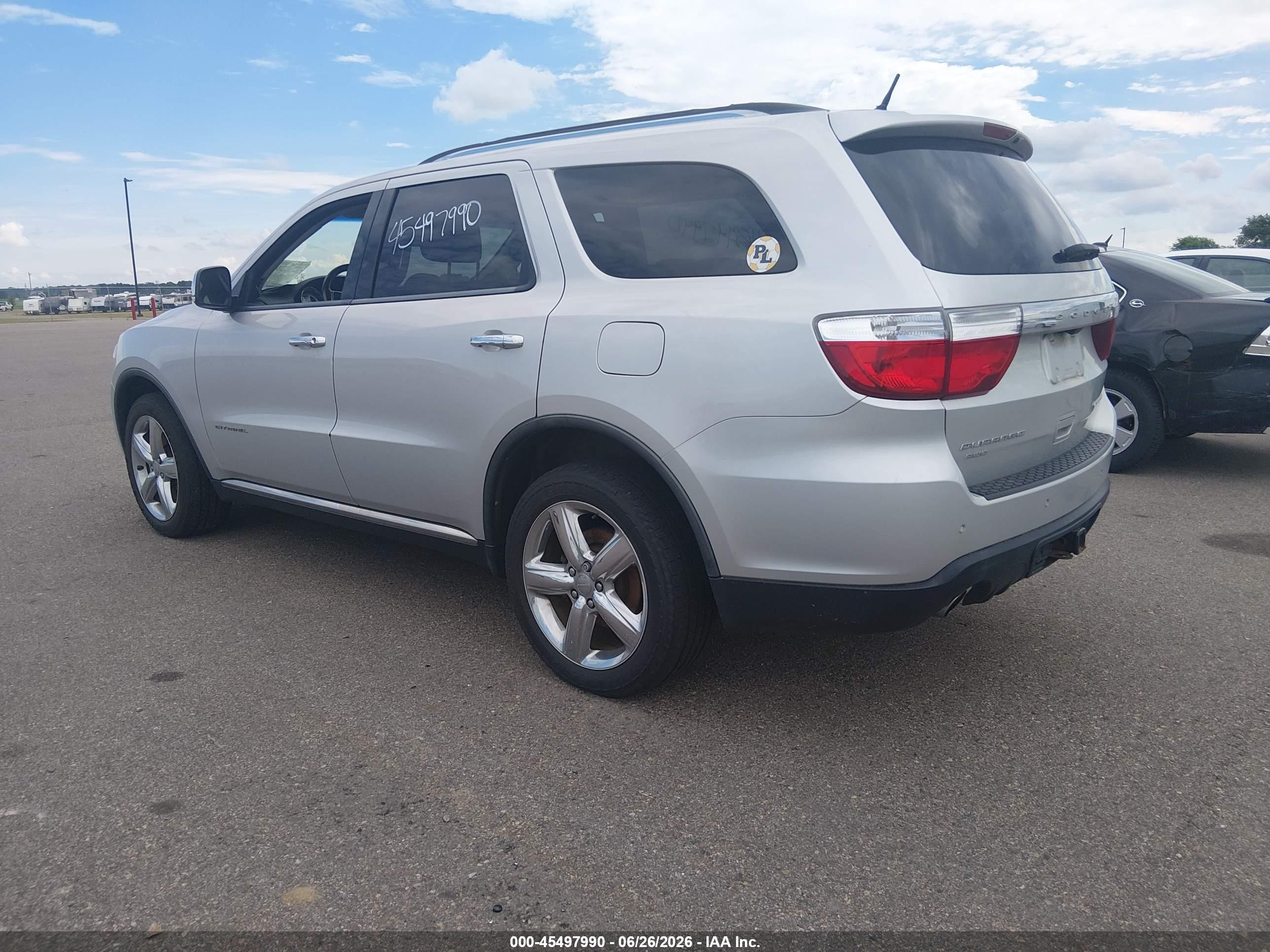 2012 Dodge Durango Citadel Silver vin: 1C4SDJET8CC192566