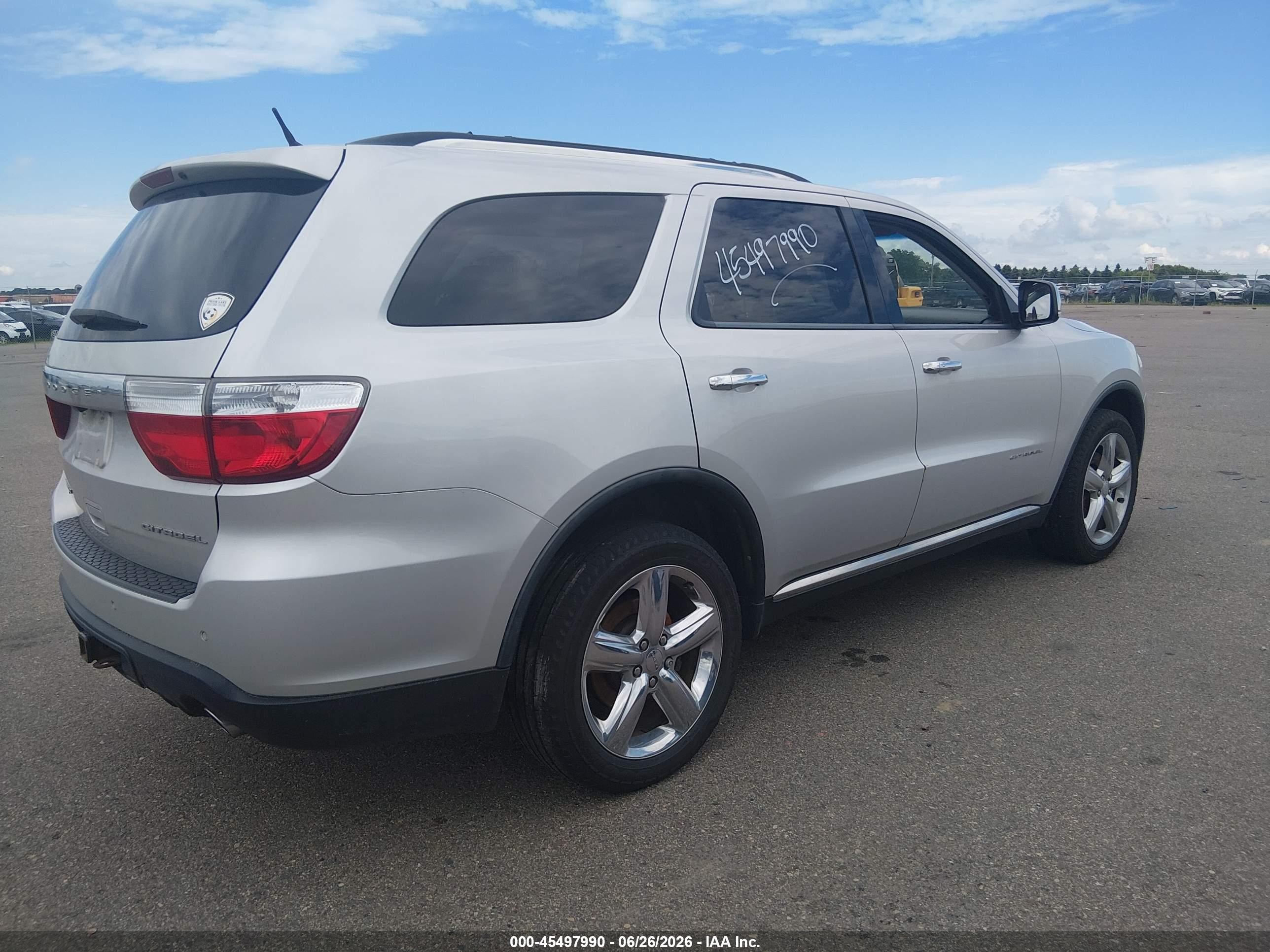 2012 Dodge Durango Citadel Silver vin: 1C4SDJET8CC192566