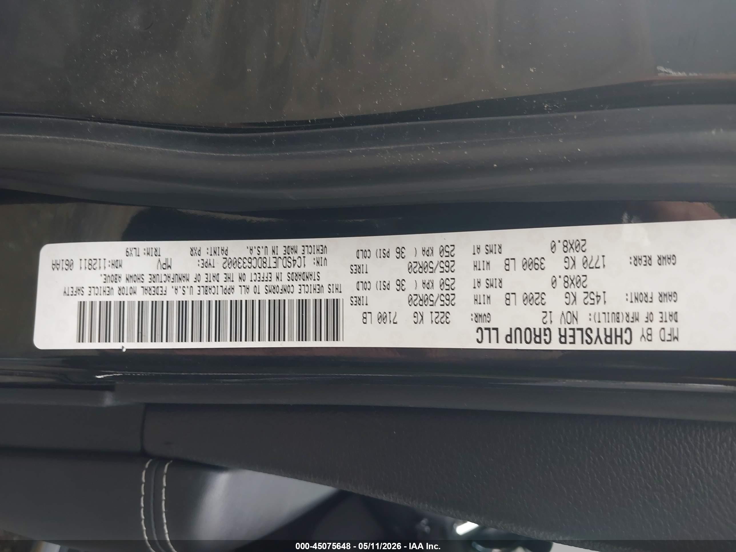 2013 Dodge Durango Citadel Black vin: 1C4SDJET8DC633002