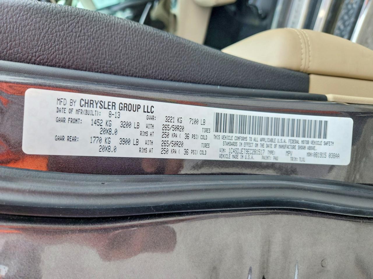 2014 Dodge Durango Citadel Gray vin: 1C4SDJET9EC281517