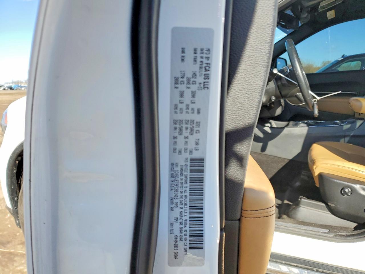 2015 Dodge Durango Citadel White vin: 1C4SDJET9FC861416