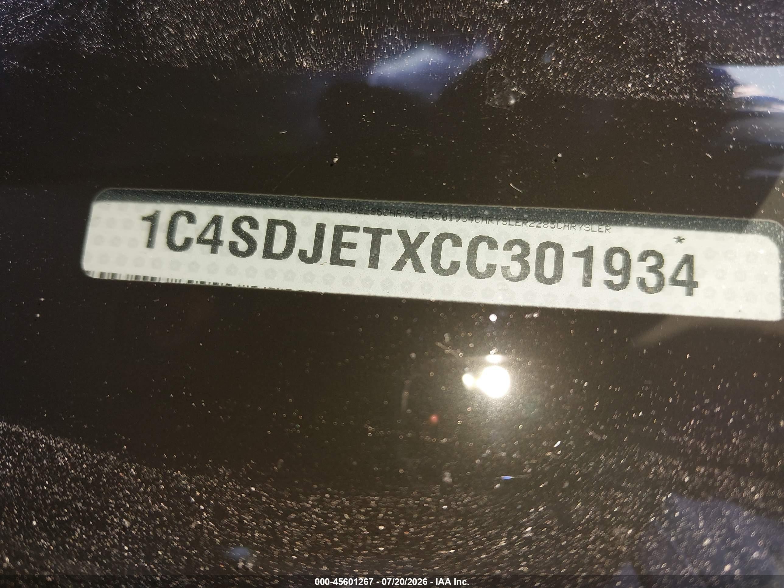 2012 Dodge Durango Citadel Black vin: 1C4SDJETXCC301934