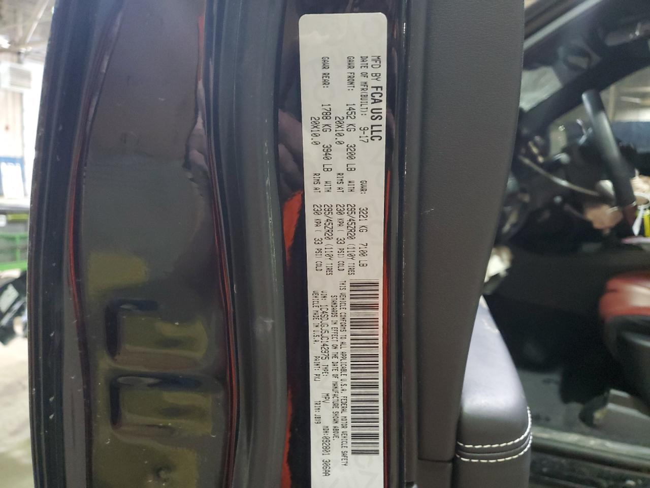 2018 Dodge Durango Srt Black vin: 1C4SDJGJ5JC142975