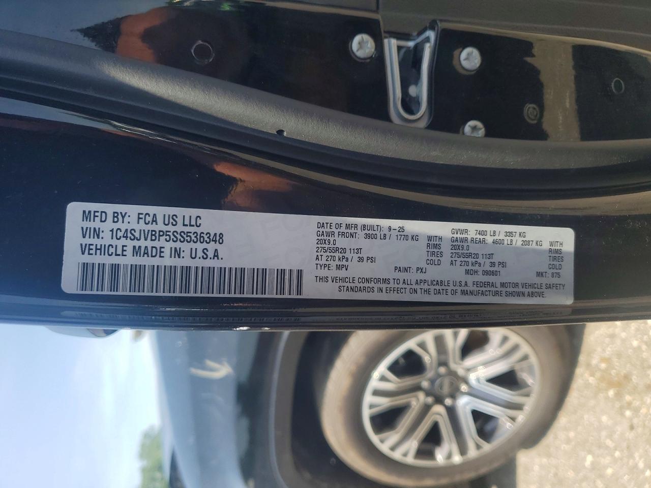 2025 Jeep Wagoneer Series Ii Black vin: 1C4SJVBP5SS536348