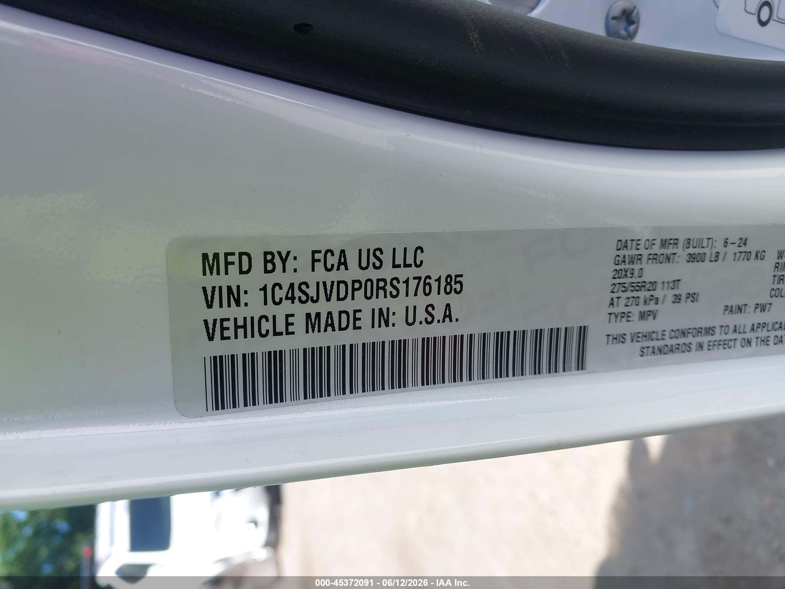 2024 Jeep Wagoneer Series Iii 4x4 White vin: 1C4SJVDP0RS176185