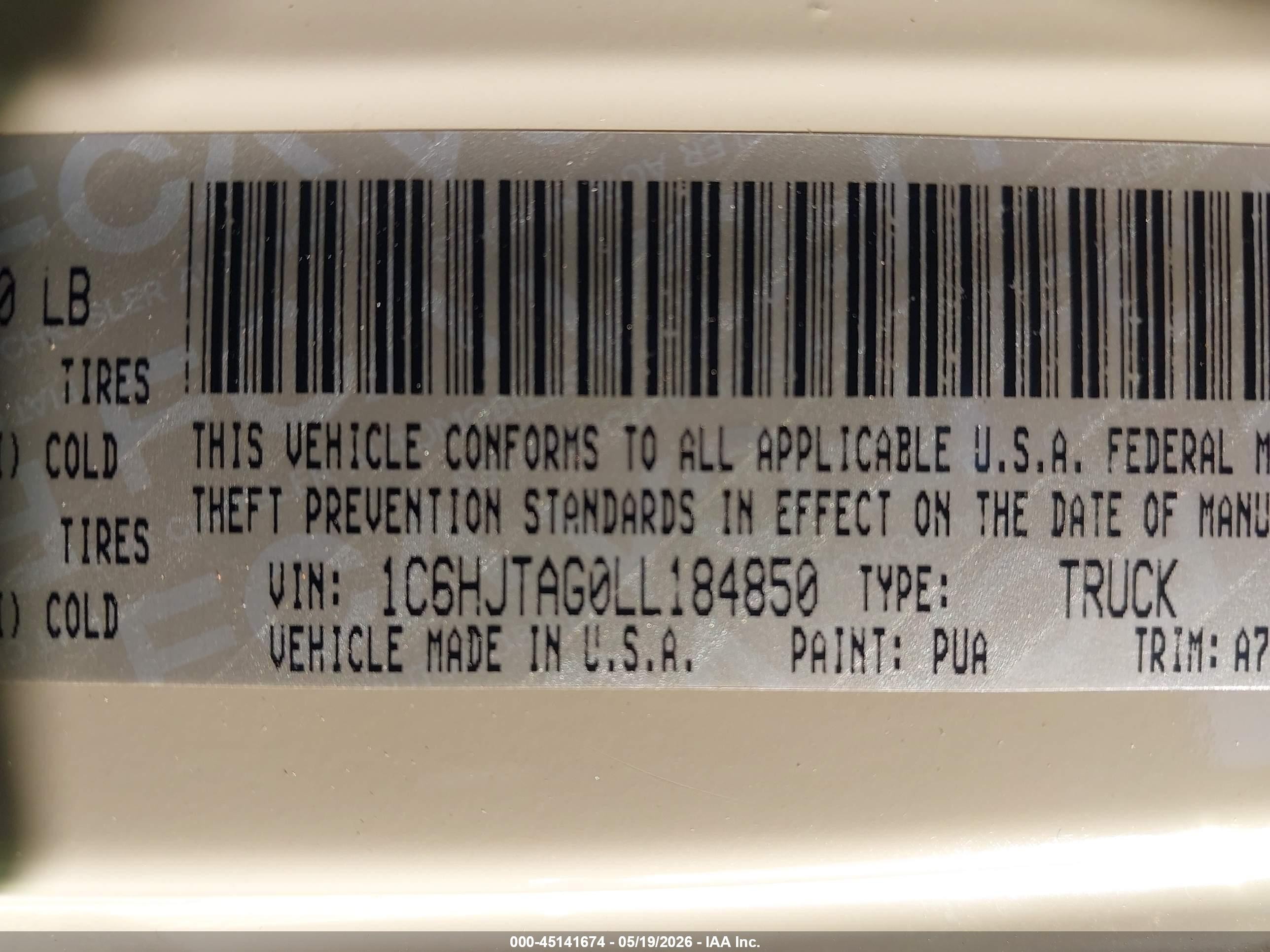 2020 Jeep Gladiator Sport 4x4 Tan vin: 1C6HJTAG0LL184850