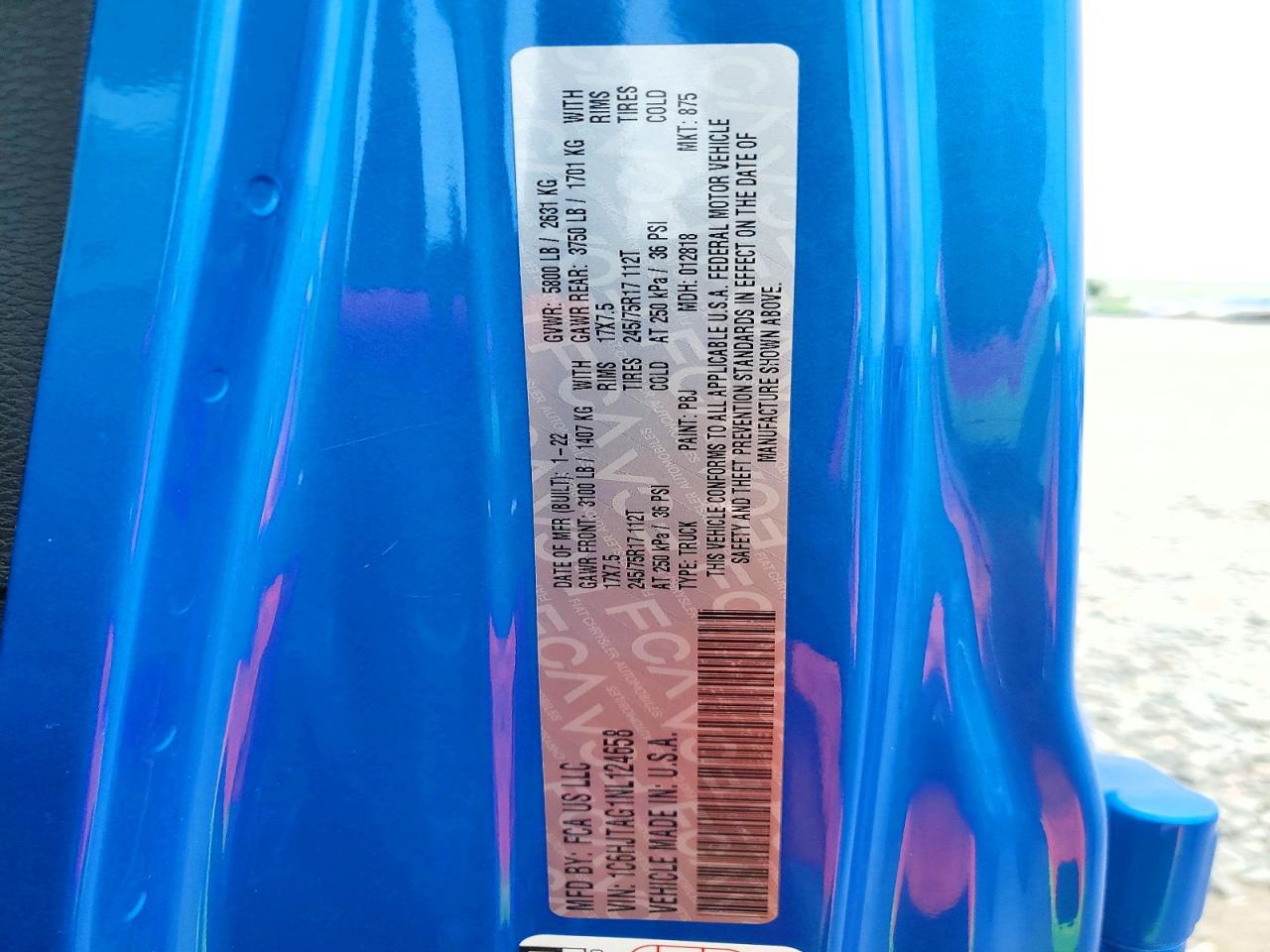2022 Jeep Gladiator Sport Blue vin: 1C6HJTAG1NL124658