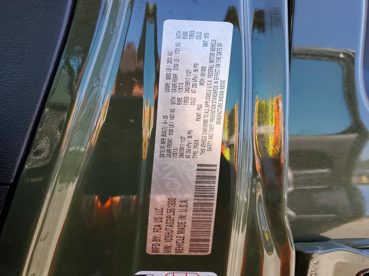 2023 Jeep Gladiator Sport Green vin: 1C6HJTAG2PL561930