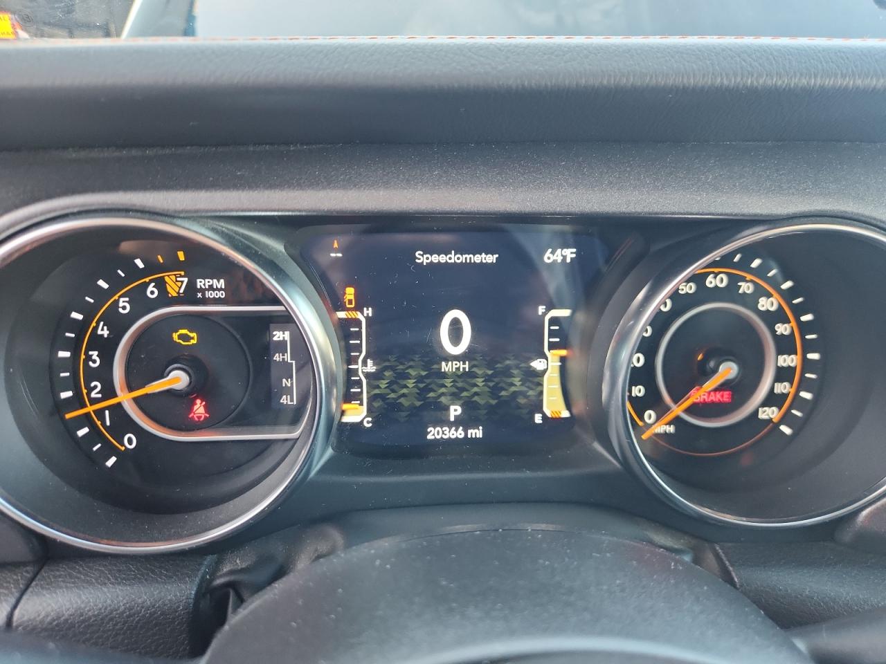 2023 Jeep Gladiator Mojave Black vin: 1C6JJTEG8PL538597 Damage: Warning Light - Engine, On, Unacceptable