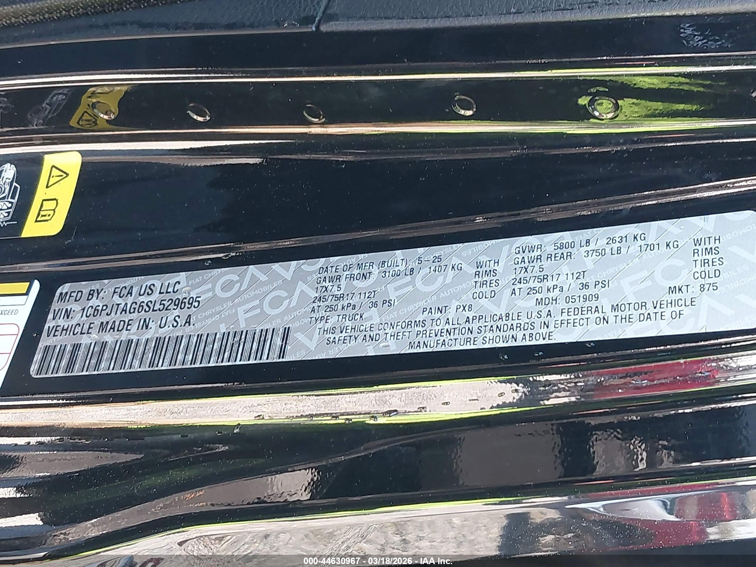 2025 Jeep Gladiator Sport S Black vin: 1C6PJTAG6SL529695