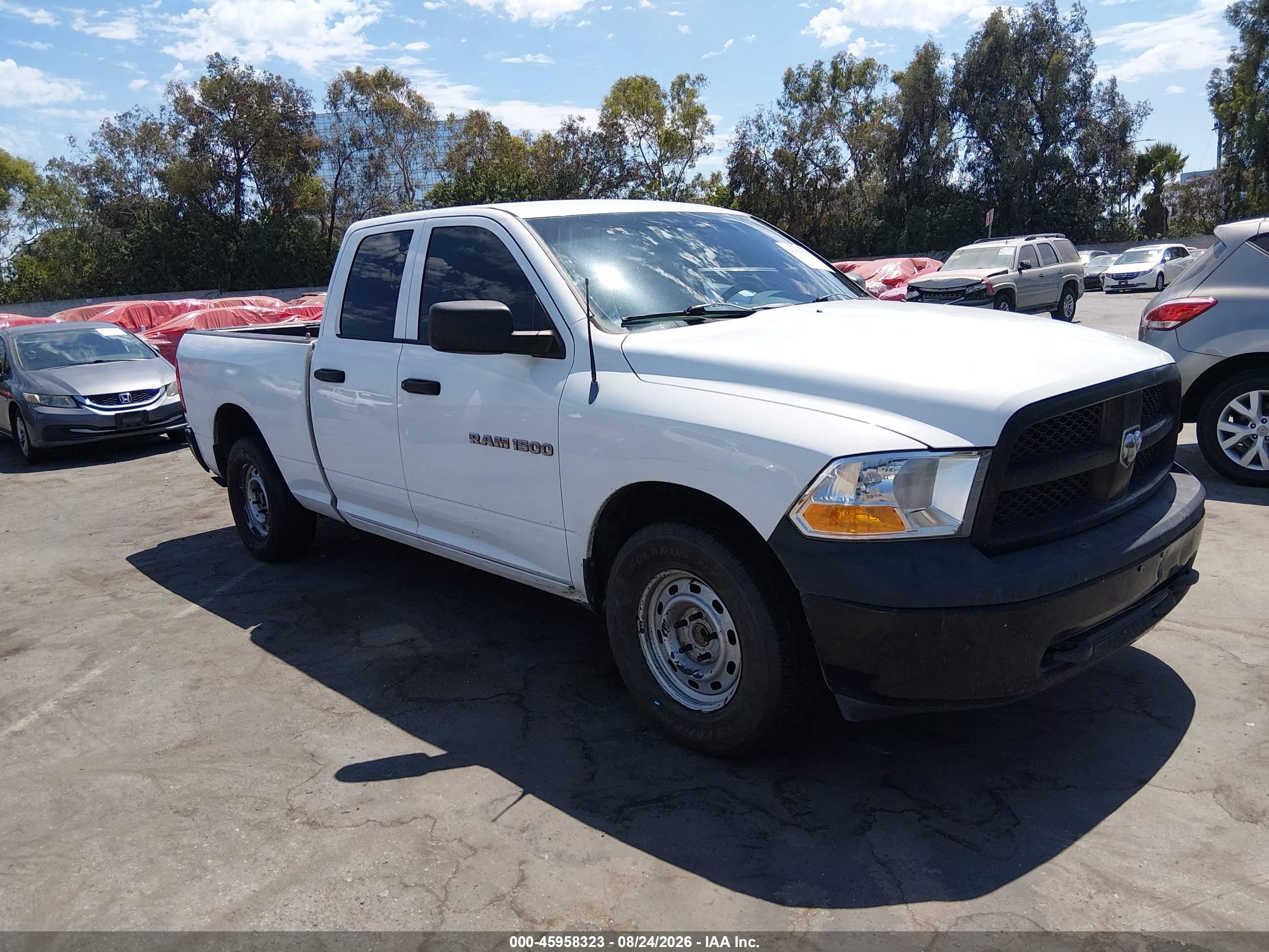 2012 Ram 1500 St White vin: 1C6RD6FP1CS221397