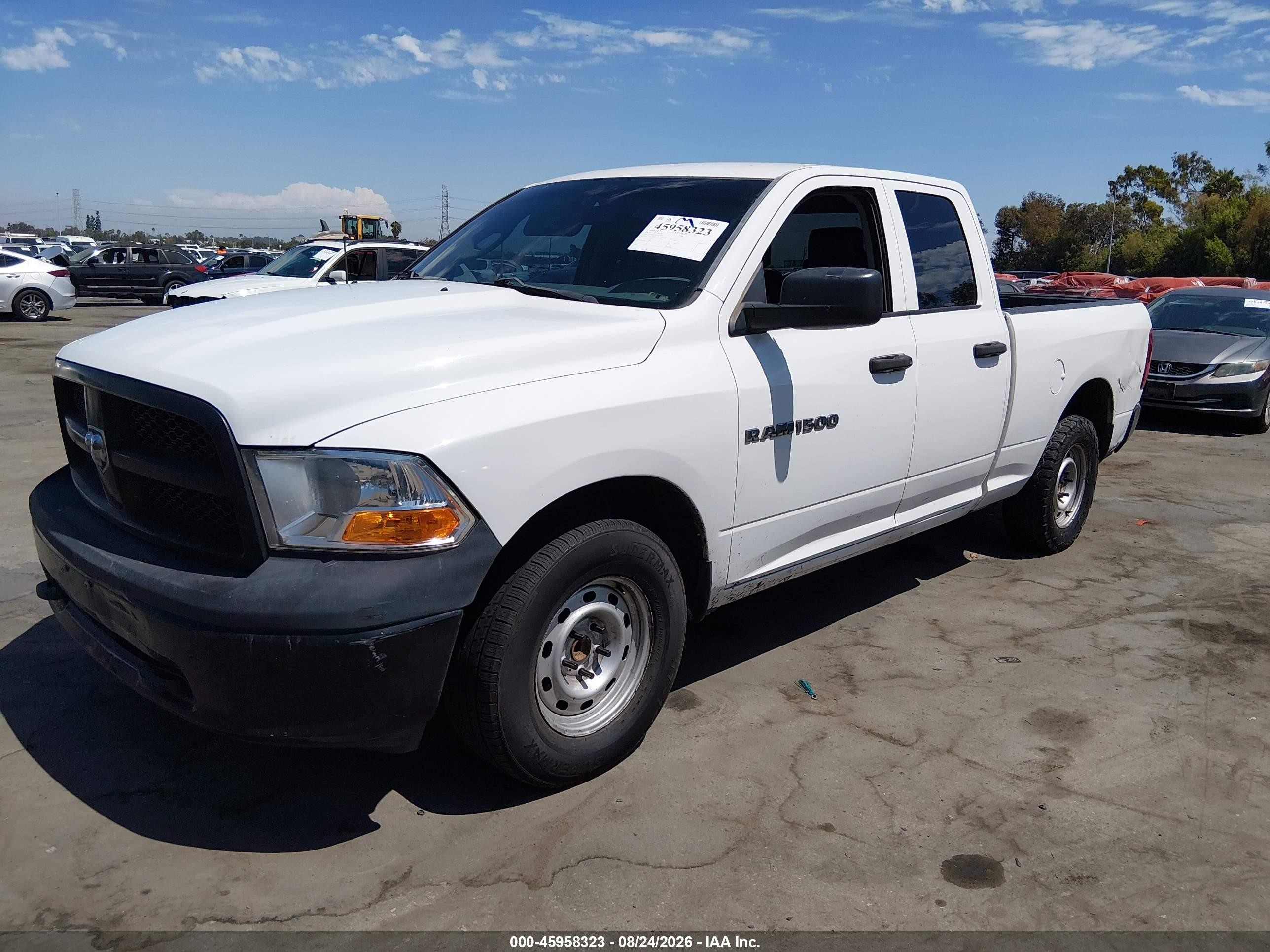 2012 Ram 1500 St White vin: 1C6RD6FP1CS221397
