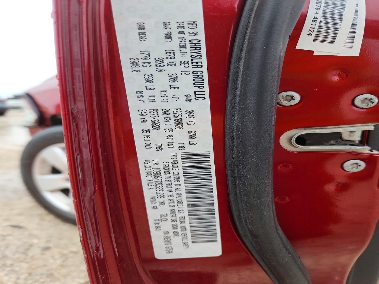 2012 Dodge Ram 1500 St Red vin: 1C6RD6FT2CS331226