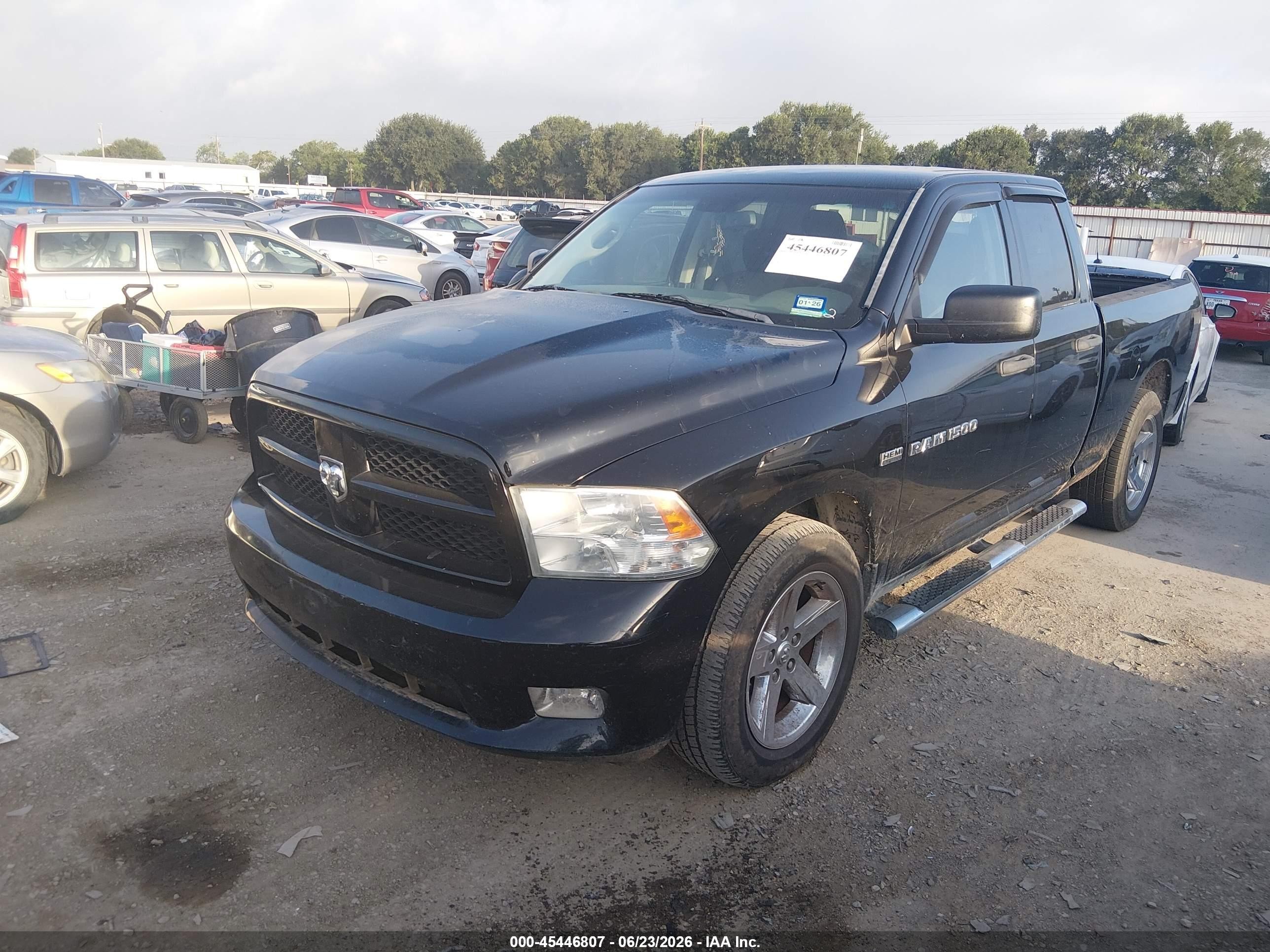 2012 Ram 1500 Express Black vin: 1C6RD6FT2CS331629