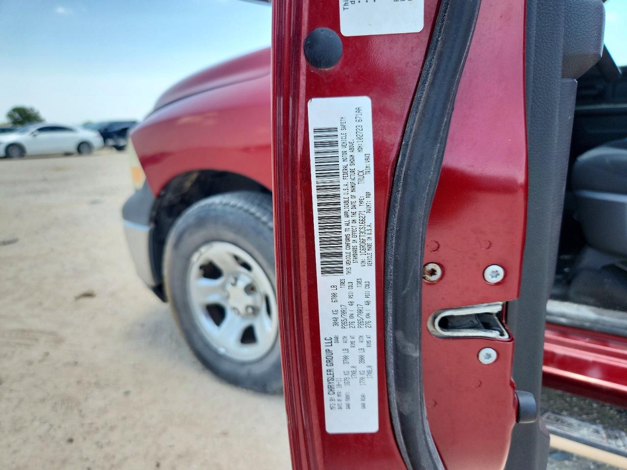 2012 Dodge Ram 1500 St Burgundy vin: 1C6RD6FT3CS166271