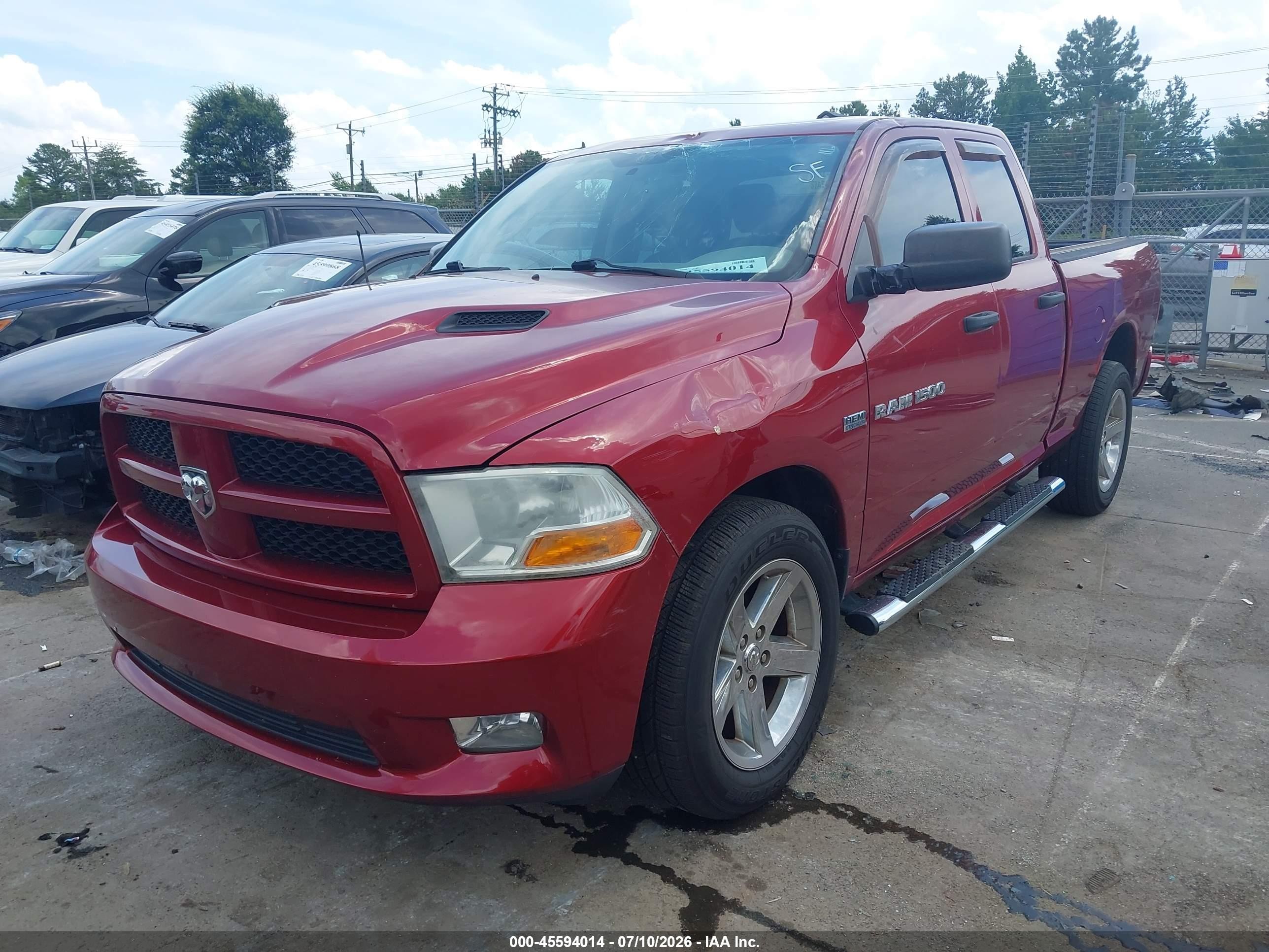2012 Ram 1500 Express Red vin: 1C6RD6FT6CS242226