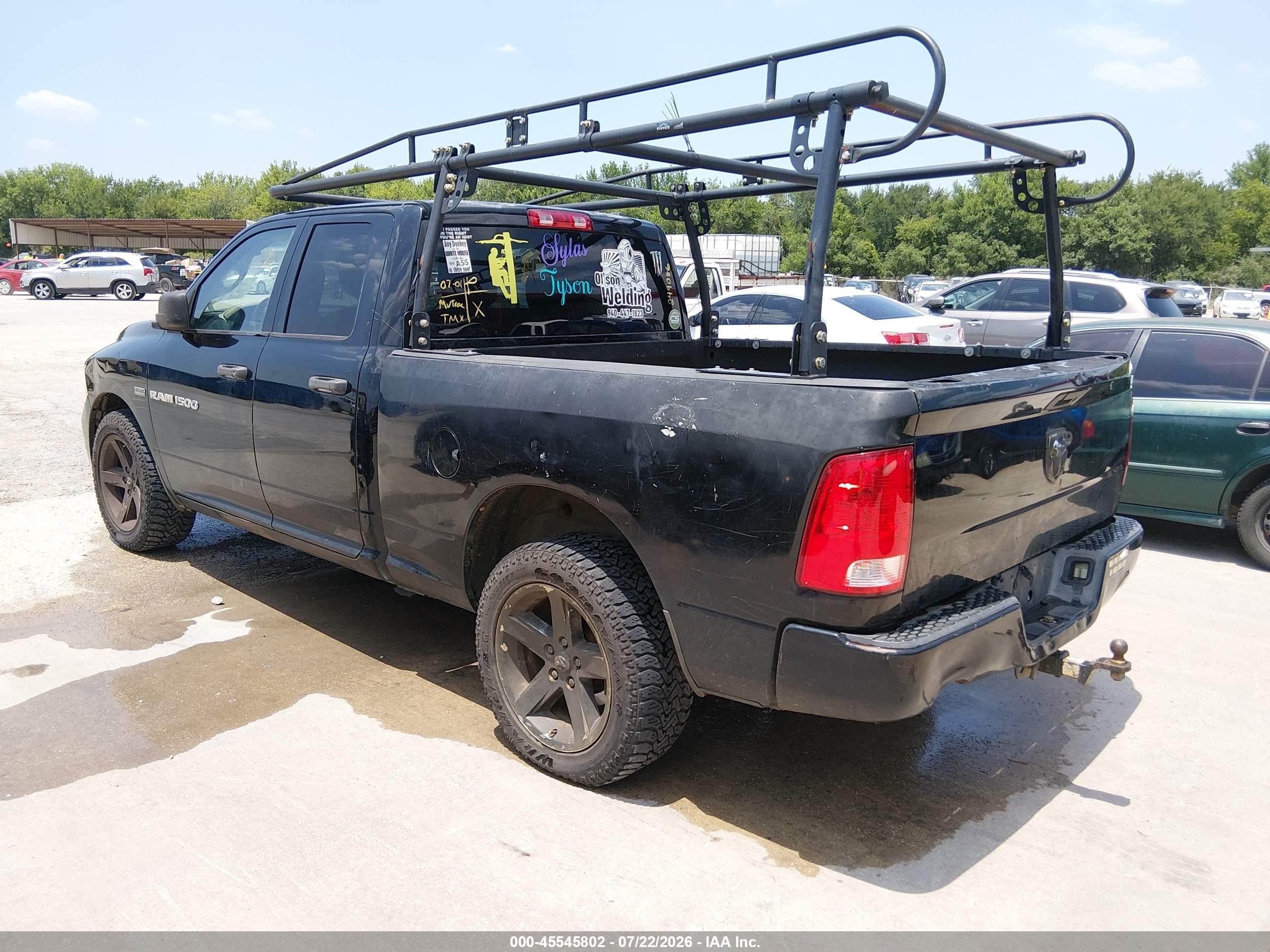2012 Ram 1500 St Black vin: 1C6RD6FT7CS249086